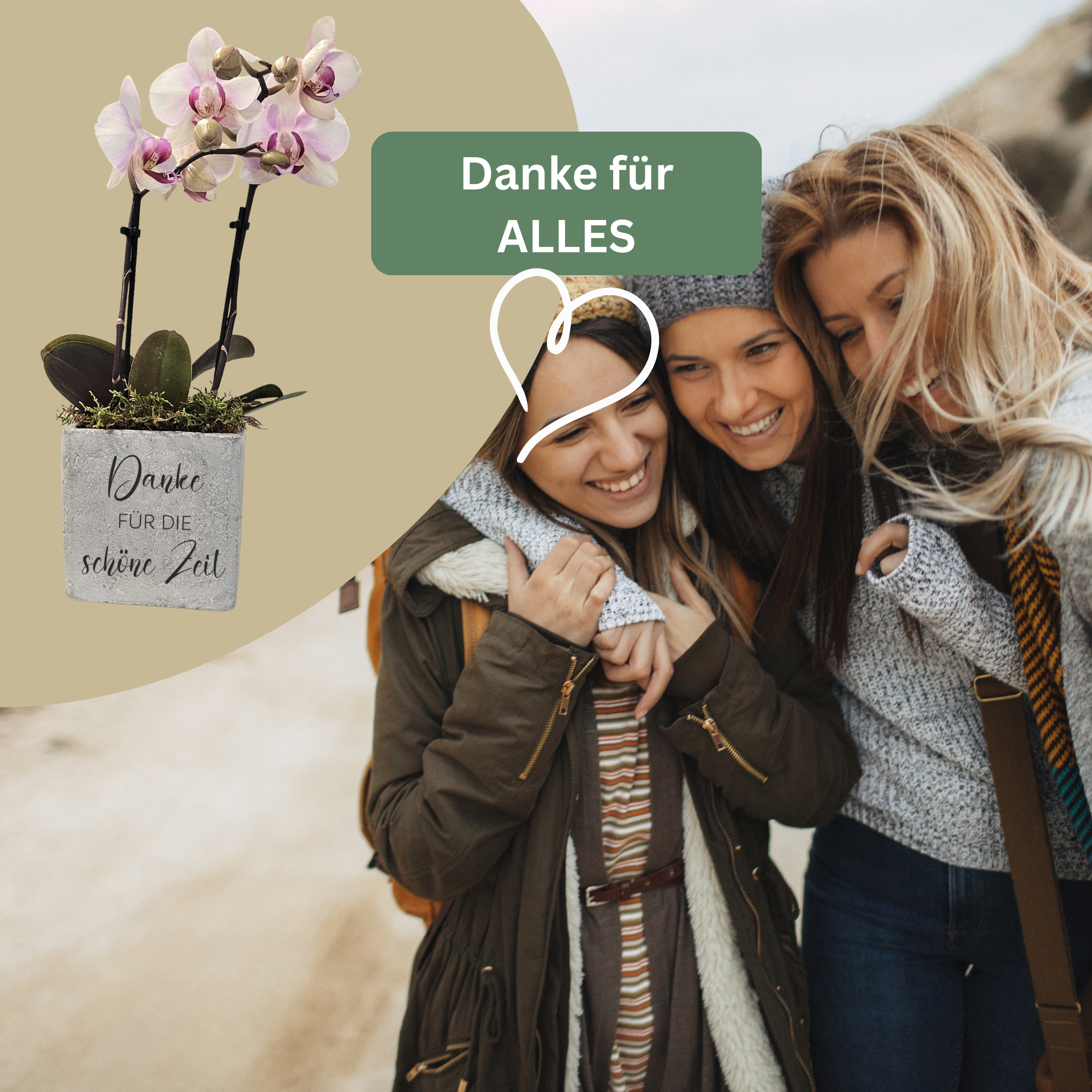 Danke für die schöne Zeit – Abschiedsgeschenk Kollegen & Arbeit – Dankeschön Geschenk – Blumentopf aus Beton