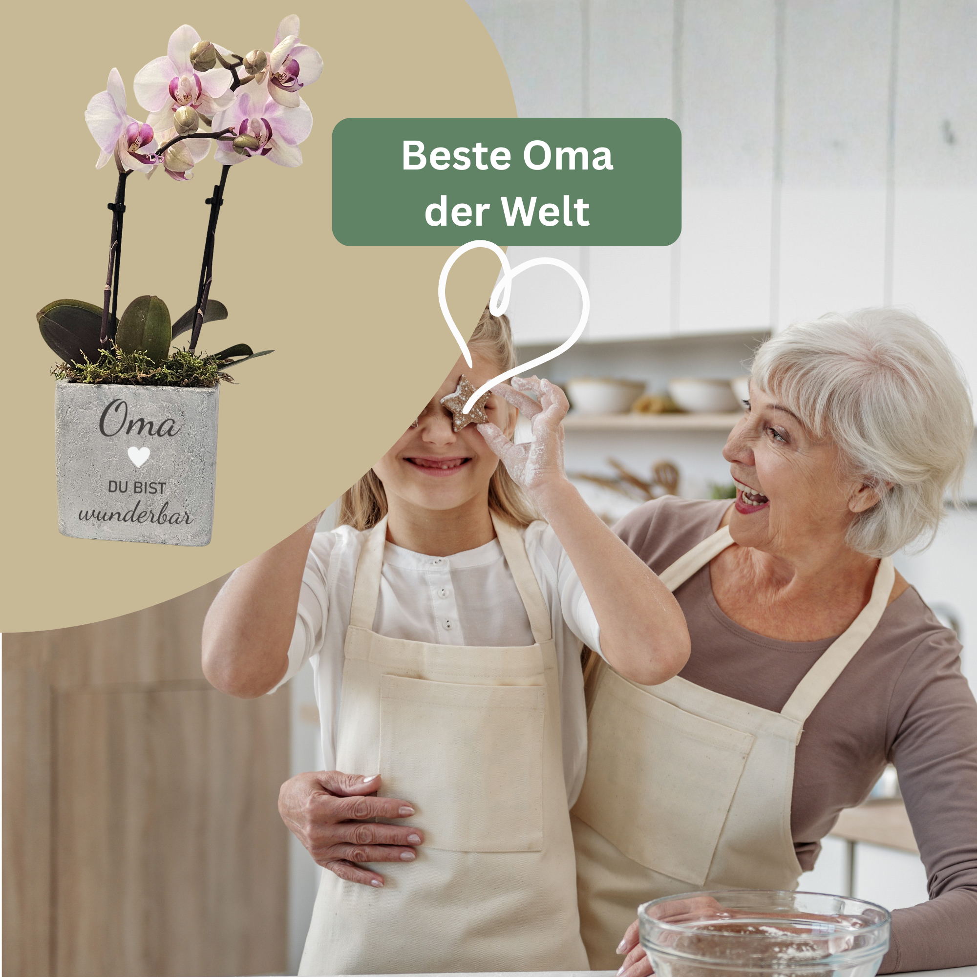 Personalisiertes Geschenk – Geburtstagsgeschenk Mama & Geburtstagsgeschenk Oma – Blumentopf „Du bist wunderbar“