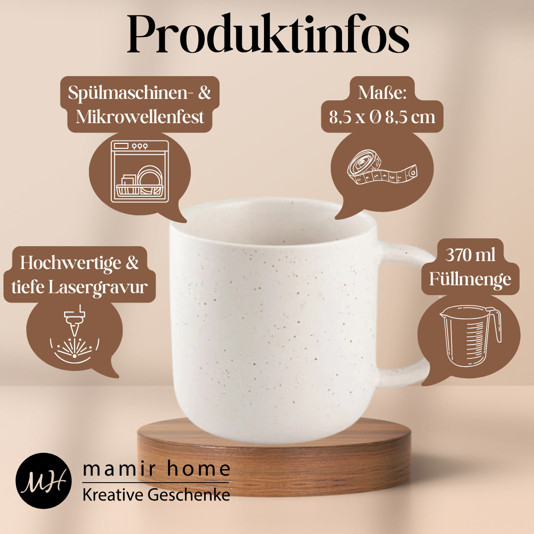 Geschenk für Freundin mit Namen – Personalisierte Tasse & Herztablett für besondere Menschen