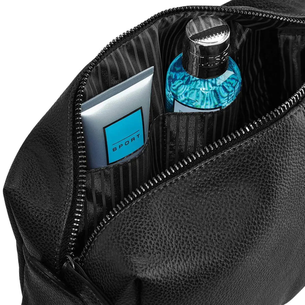 Kulturbeutel Herren mit Namen personalisiert | Kulturtasche Männer Geschenk | Kulturbeutel personalisiert Männer Braun Schwarz