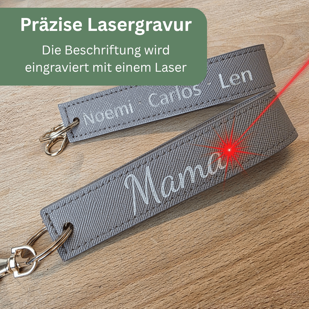 Personalisierter Schlüsselanhänger mit Namen & Gravur – Mama, Oma, Papa oder Opa