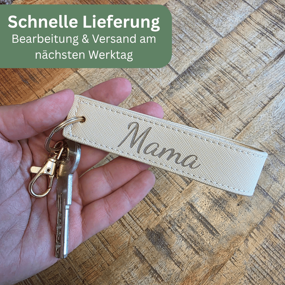 Personalisierter Schlüsselanhänger mit Namen & Gravur – Mama, Oma, Papa oder Opa