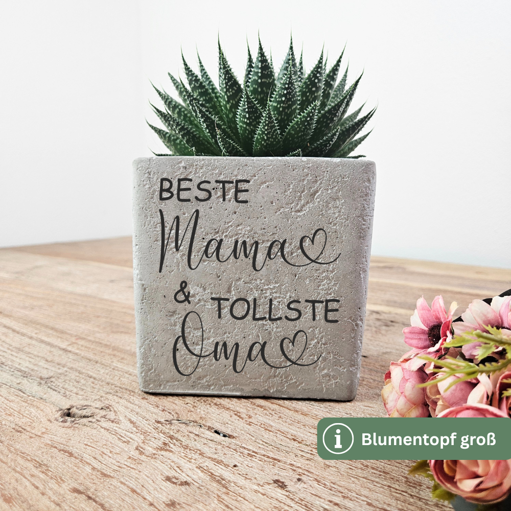 Geschenk zum Muttertag – Muttertagsgeschenk Blumentopf mit Gravur | Beste Mama Geschenk | Geschenk für Oma