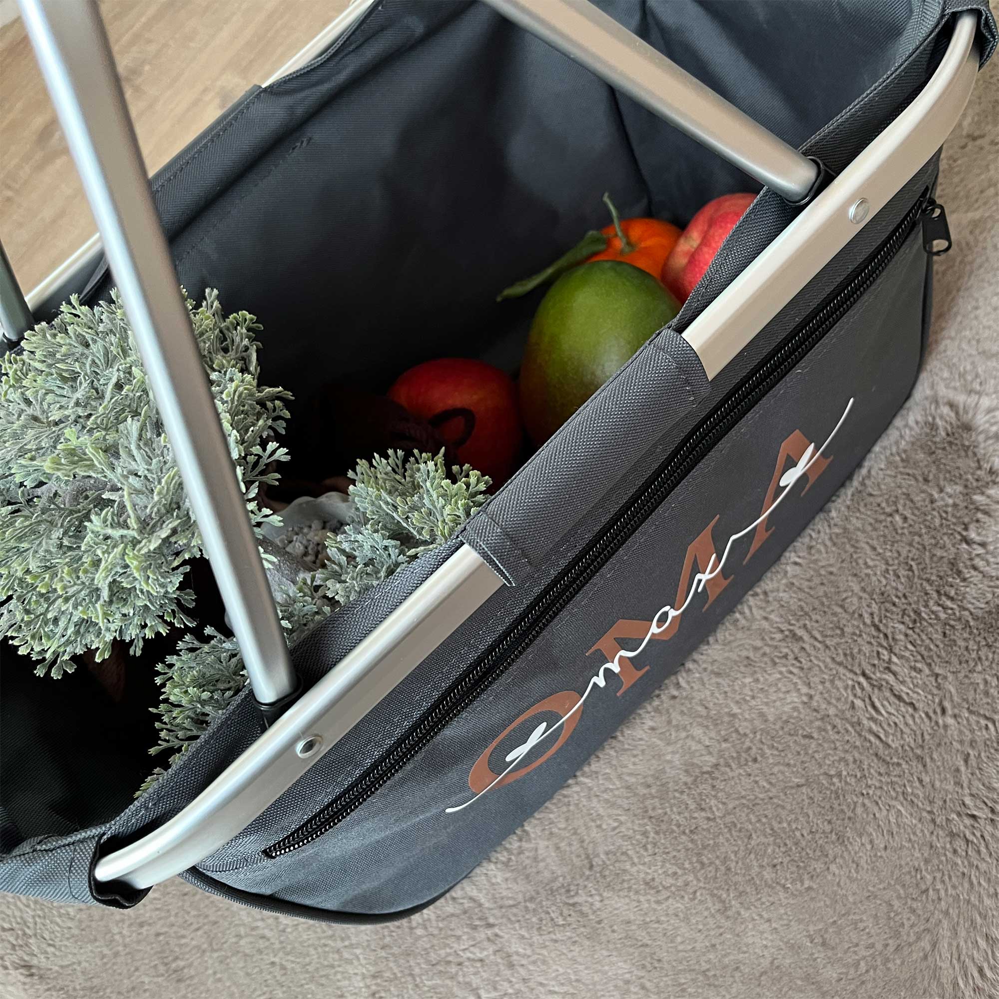Einkaufskorb personalisiert – Oma Geschenk mit Kindernamen & Herzen | OMA Einkaufskorb in Top Qualität