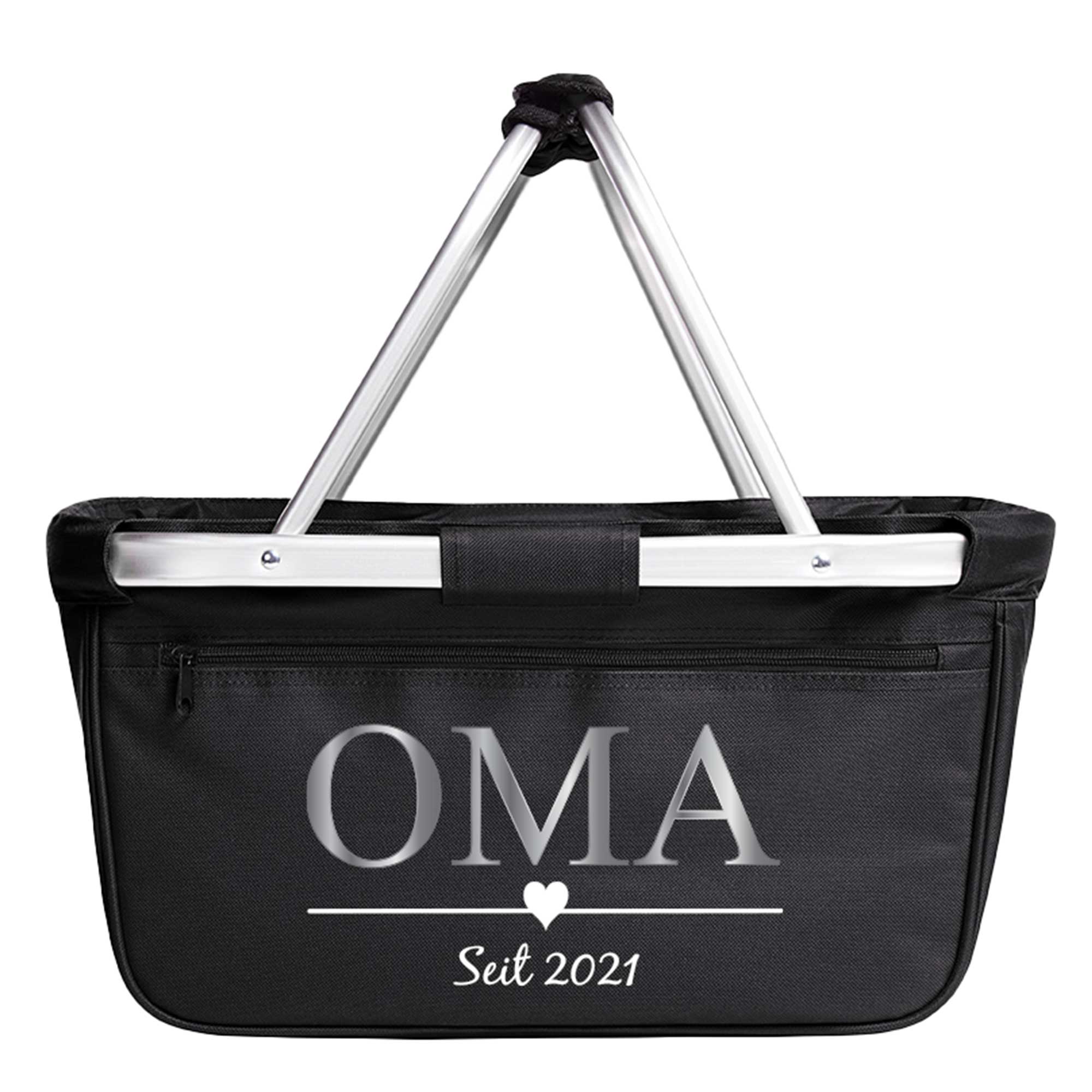 Personalisiert Einkaufskorb Geschenk für Oma mit Herz & Jahreszahl | Einkaufskorb OMA MAMA OPA MOM TANTE