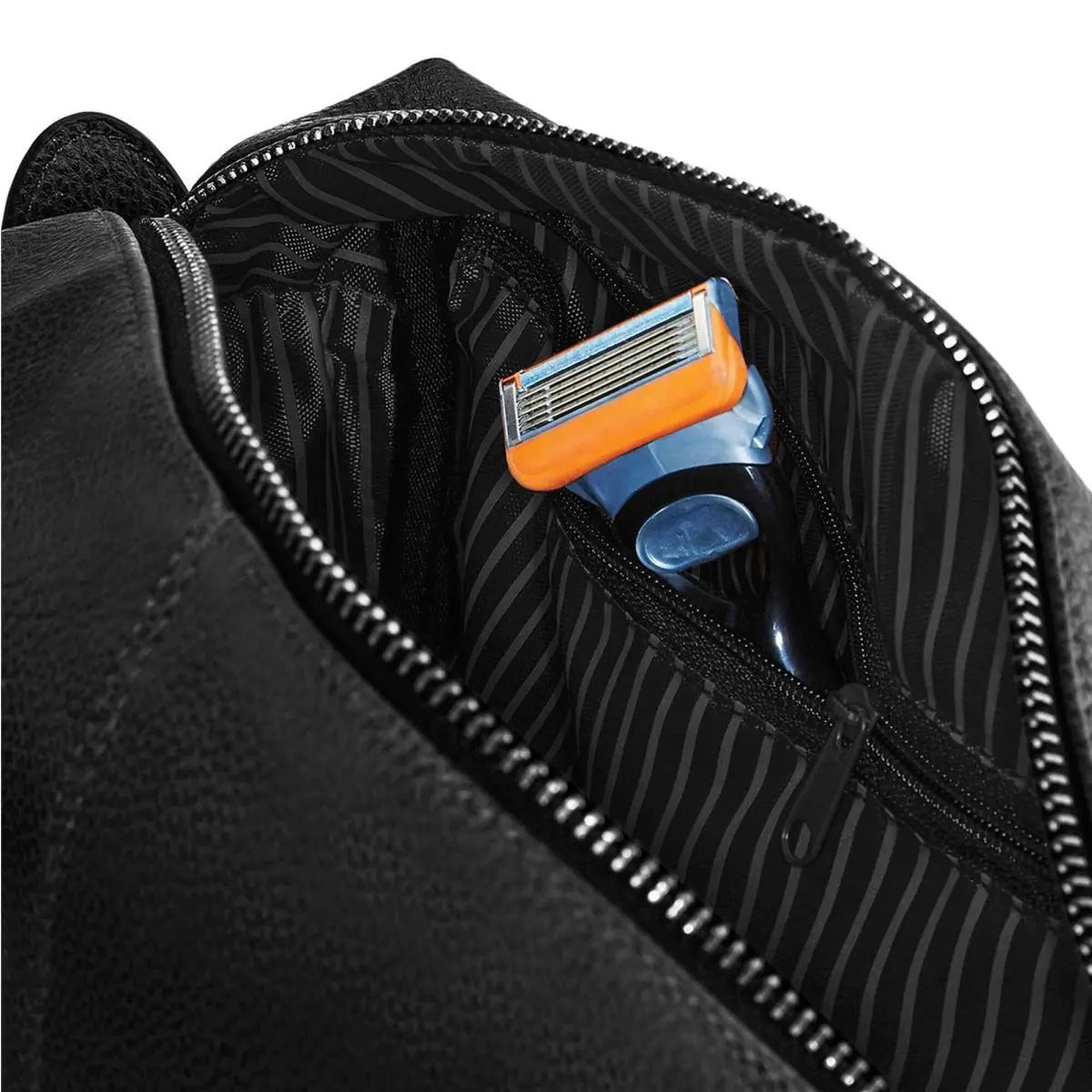 Kulturbeutel Herren mit Namen personalisiert | Kulturtasche Männer Geschenk | Kulturbeutel personalisiert Männer Braun Schwarz