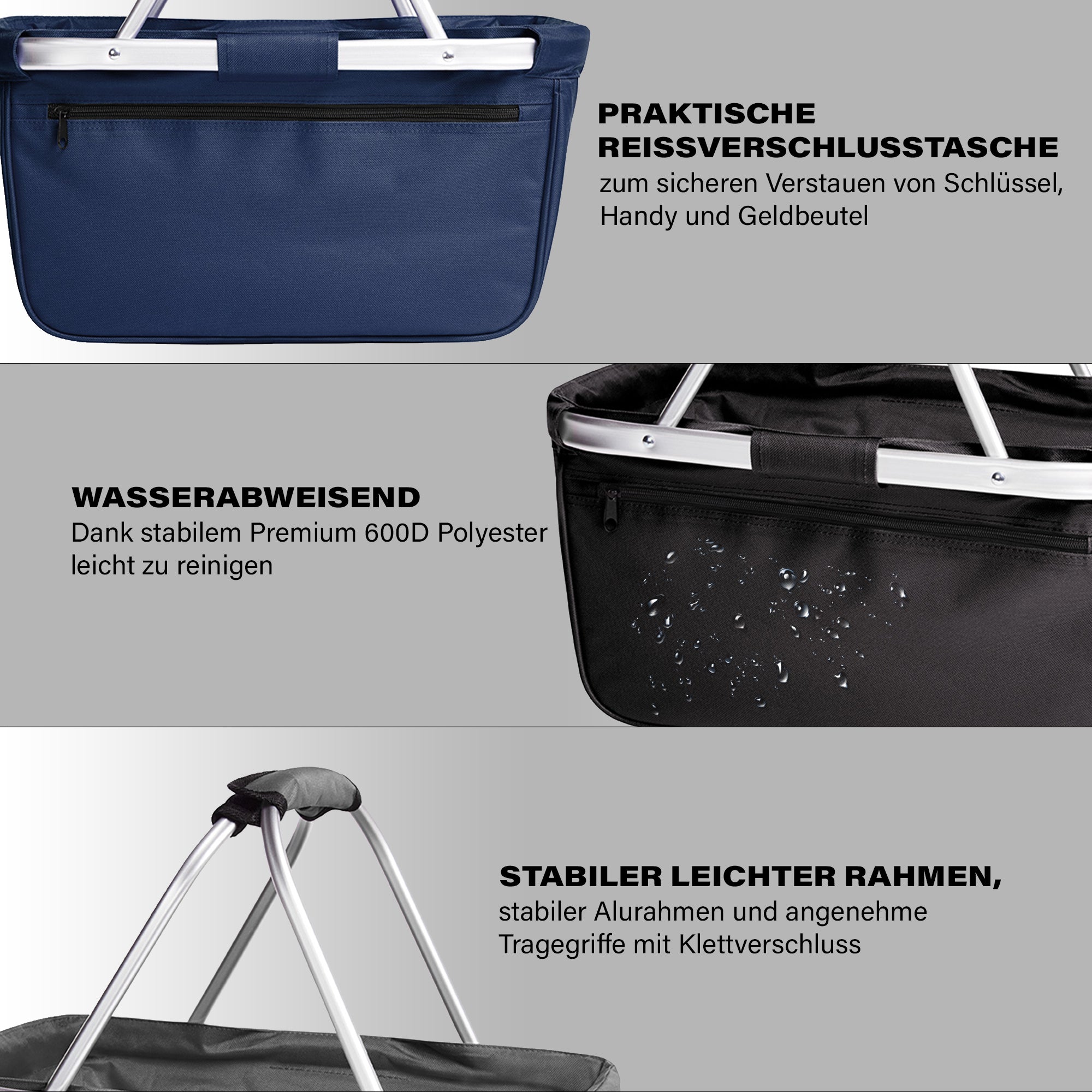 Einkaufskorb „Omas sind wie Mamas nur mit Puderzucker“ – Geschenk für Oma mit Herz