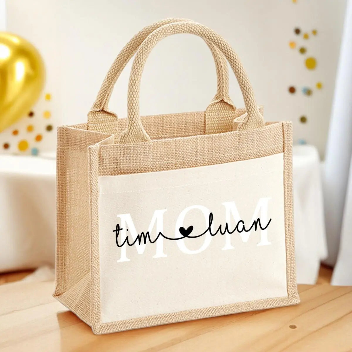 Jutetasche personalisiert für Mama mit Namen | Geschenk für Mama oder Oma zum Geburtstag oder Muttertag