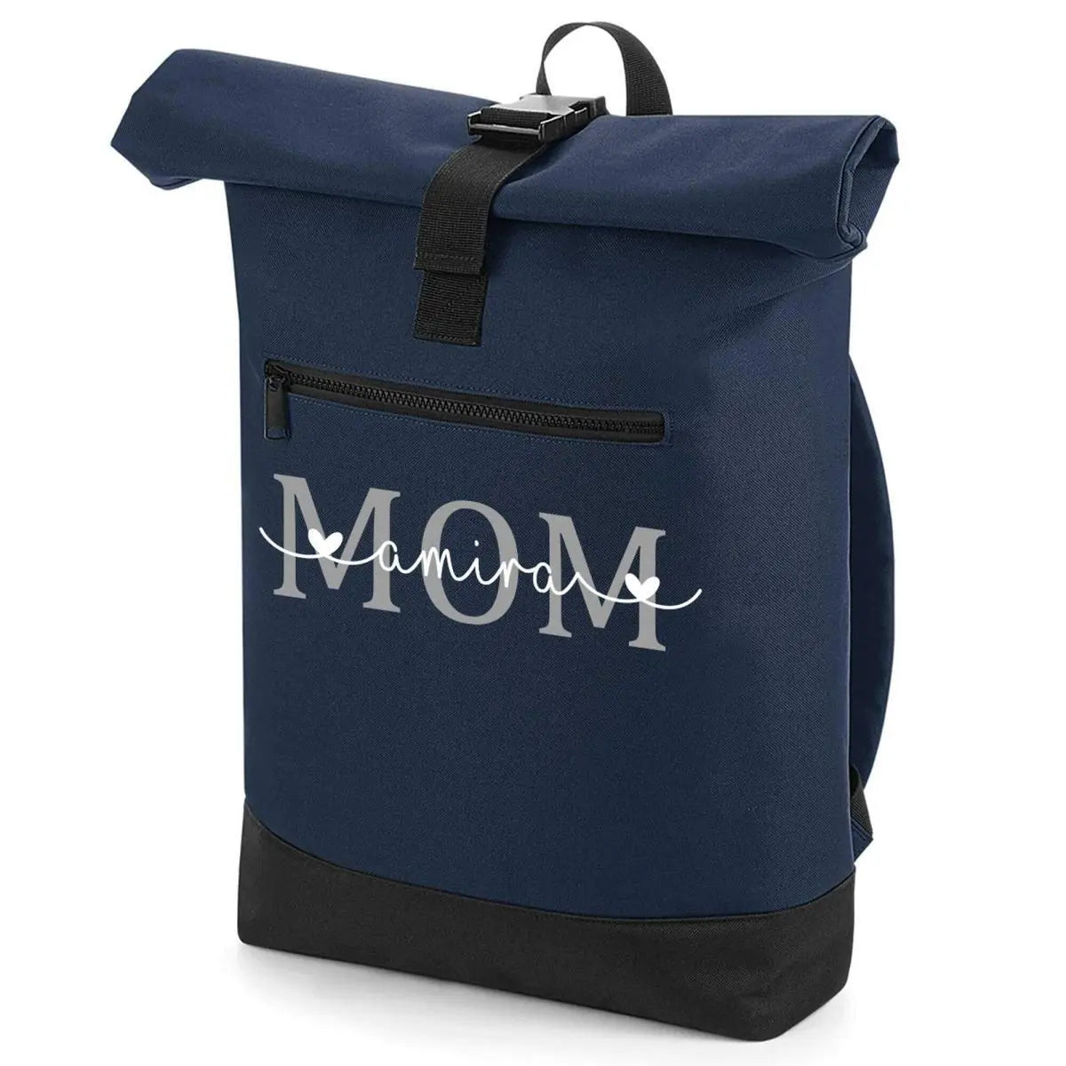 Wickelrucksack personalisiert Damen | Rolltop Rucksack mit Namen für Mama – personalisierter Rucksack für Erwachsene