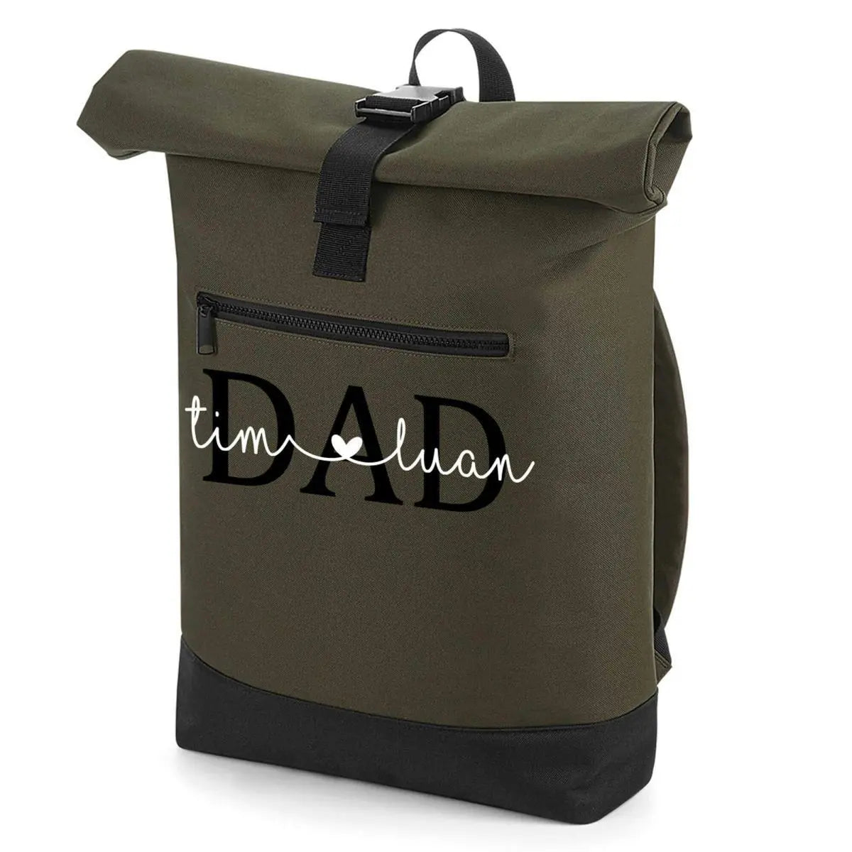 Wickelrucksack personalisiert Damen | Rolltop Rucksack mit Namen für Mama – personalisierter Rucksack für Erwachsene