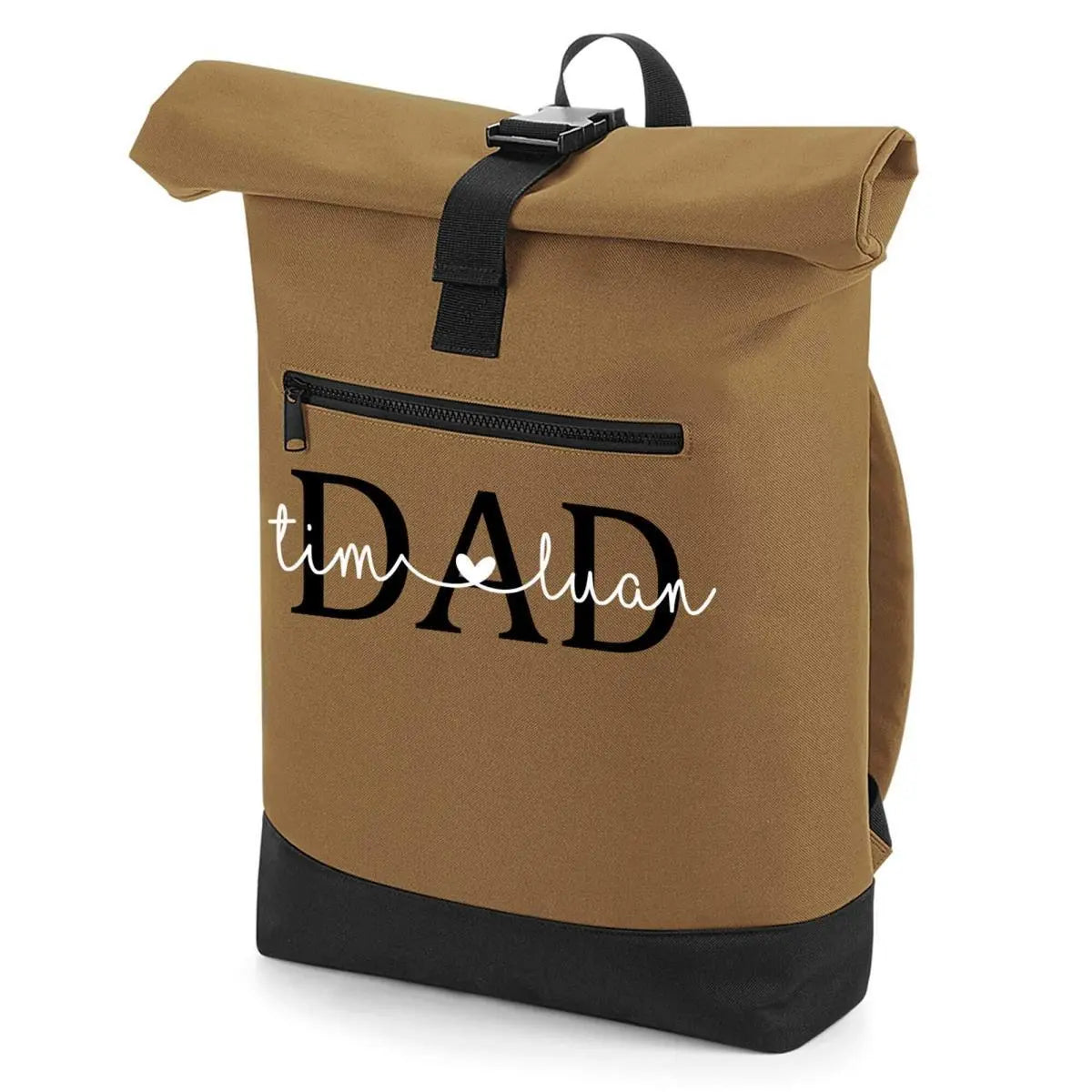 Wickelrucksack personalisiert Damen | Rolltop Rucksack mit Namen für Mama – personalisierter Rucksack für Erwachsene