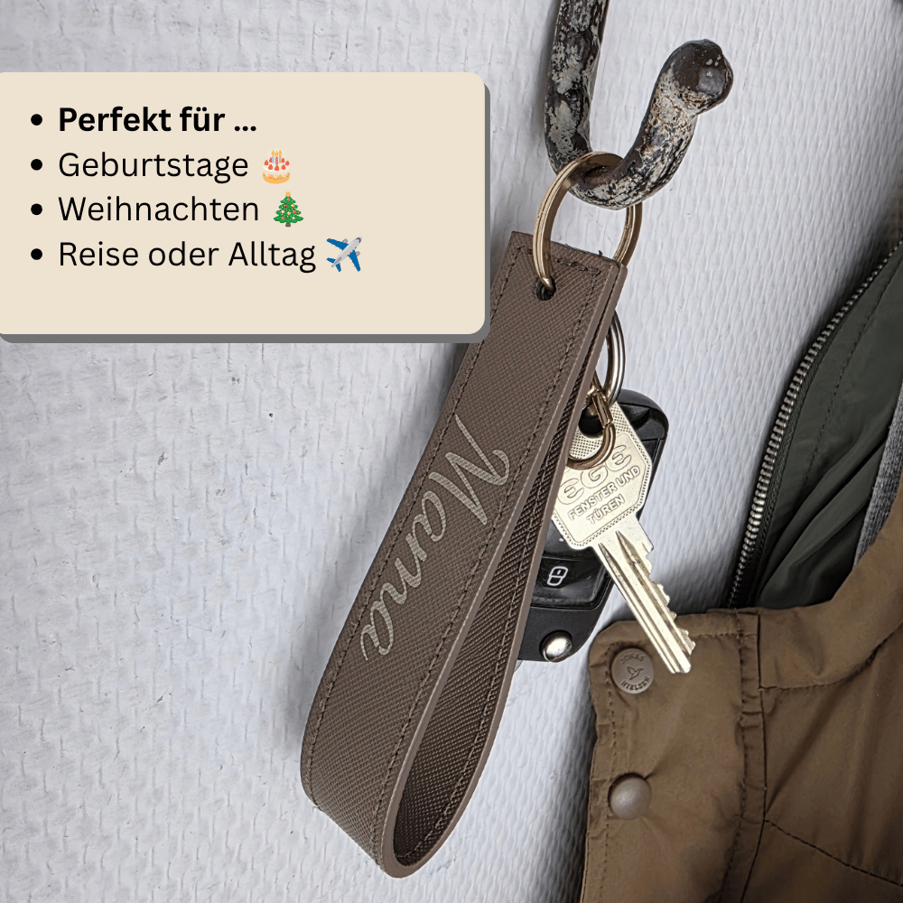 Personalisierter Schlüsselanhänger mit Namen & Gravur – Mama, Oma, Papa oder Opa