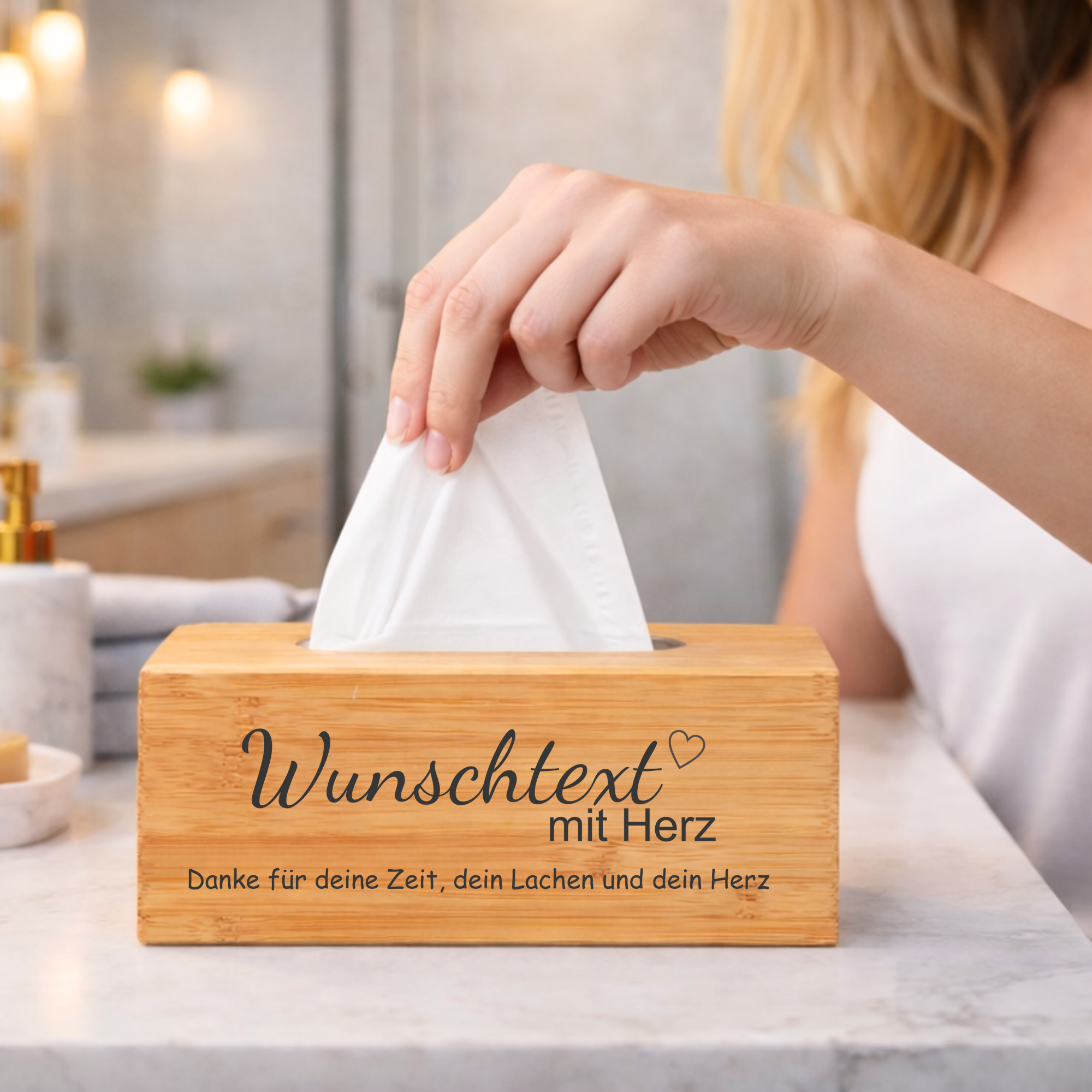 Taschentuchbox personalisiert als Erzieherin mit Herz Dankeschön Geschenk mit emotionaler Bedeutung
