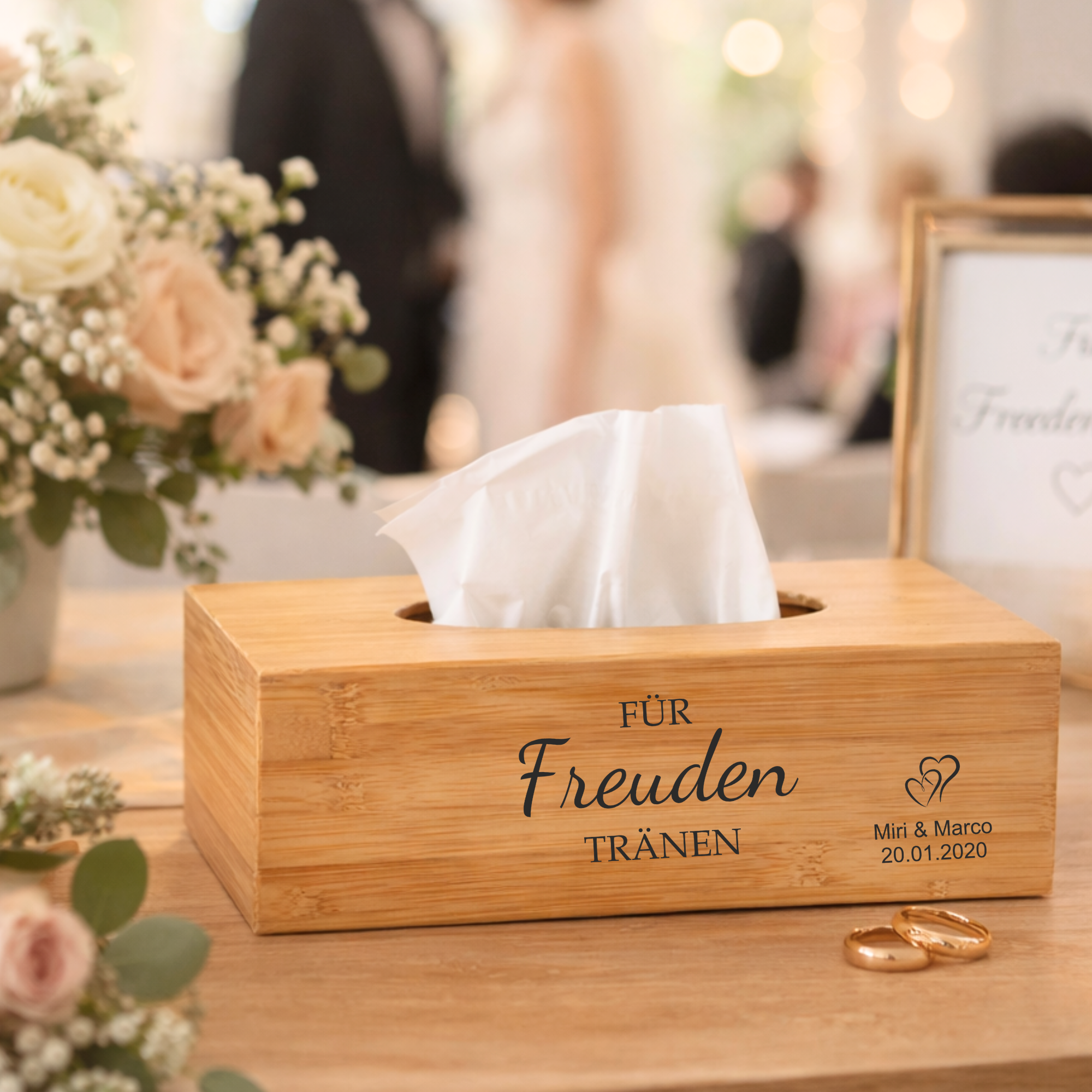 Taschentuchbox Hochzeit für Freudentränen bei der Trauung und Feier