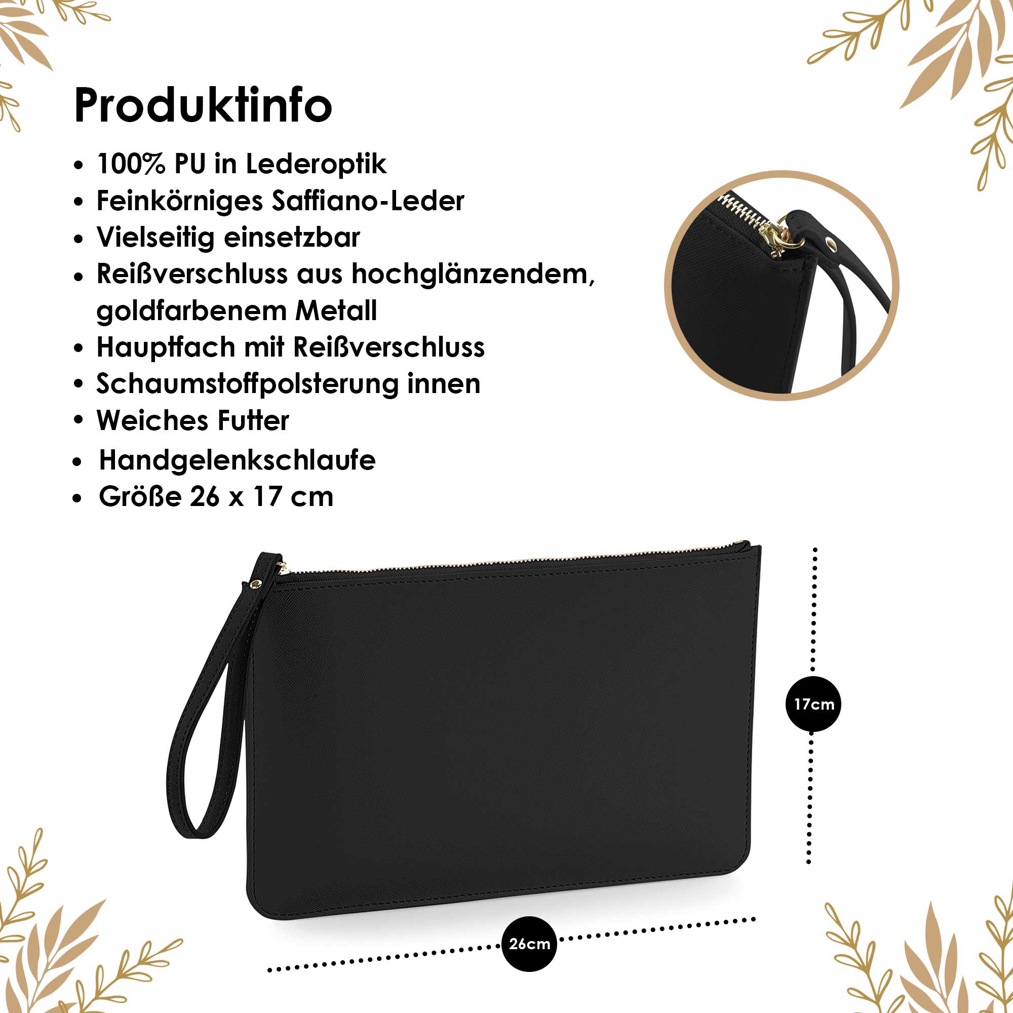 Clutch personalisiert mit Name | Brauttasche & Geschenk für Brautjungfer | Hochzeitstasche als Geschenk zur Hochzeit