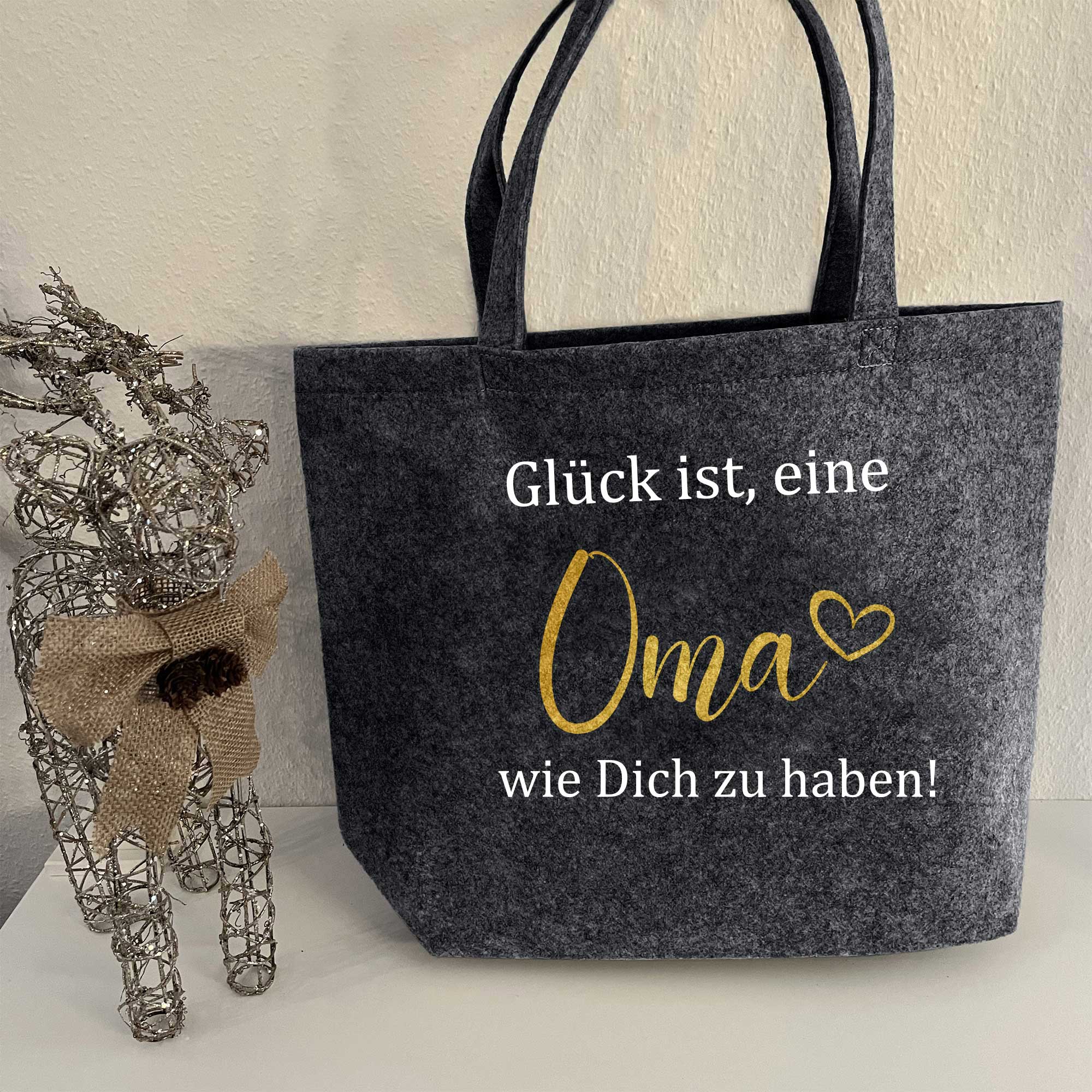 Filzshopper Geschenk – Glück ist eine Tante wie Dich zu haben
