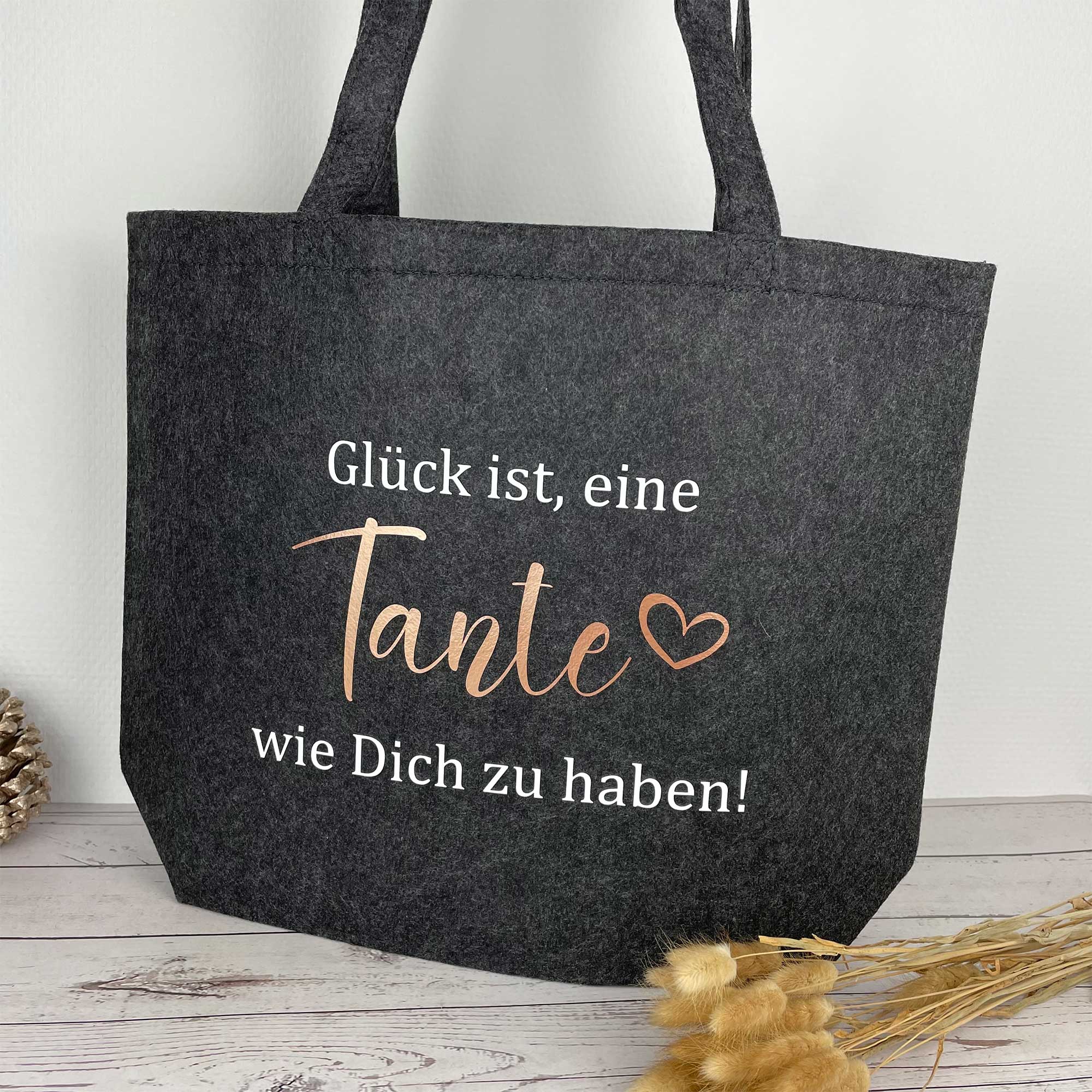 Filzshopper Geschenk – Glück ist eine Tante wie Dich zu haben