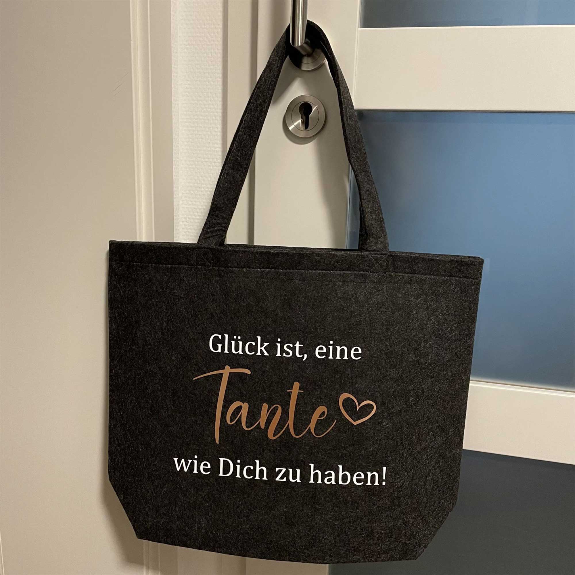 Filzshopper Geschenk – Glück ist eine Tante wie Dich zu haben