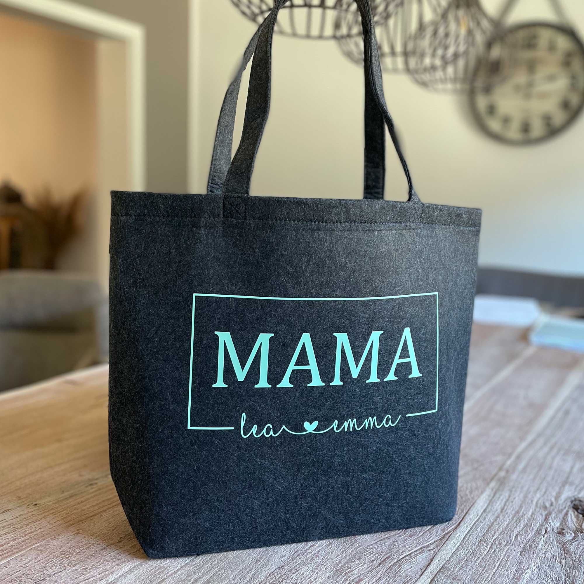 Tasche Oma personalisiert mit Namen | XL Filztasche Oma personalisiert mit Name