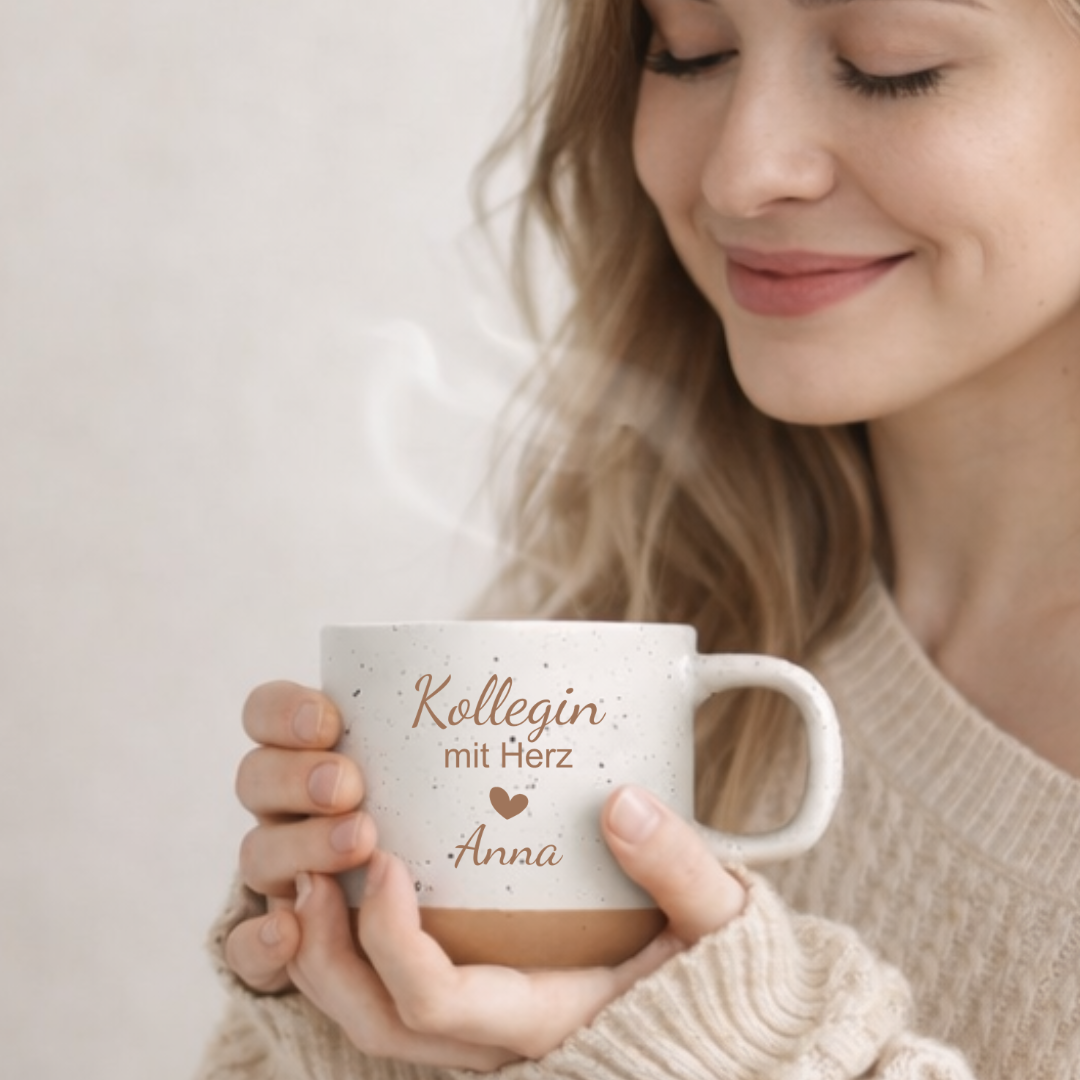 Tasse Kollegin mit Herz personalisiert – Geschenk für eine Kollegin | Danke Kollegin Geschenk | Lieblingskollegin Tasse