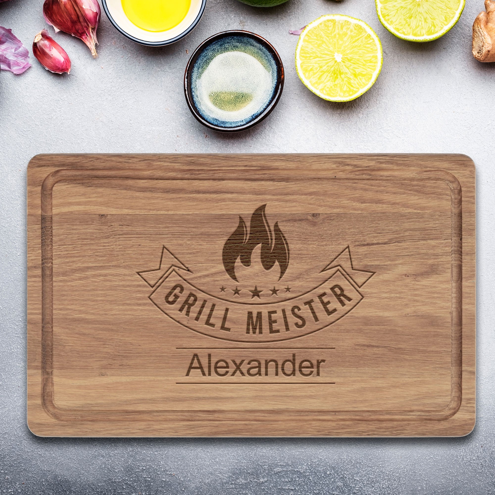 Personalisierbares Grillbrett aus Holz mit Gravur – einzigartiges Geburtstagsgeschenk für Männer