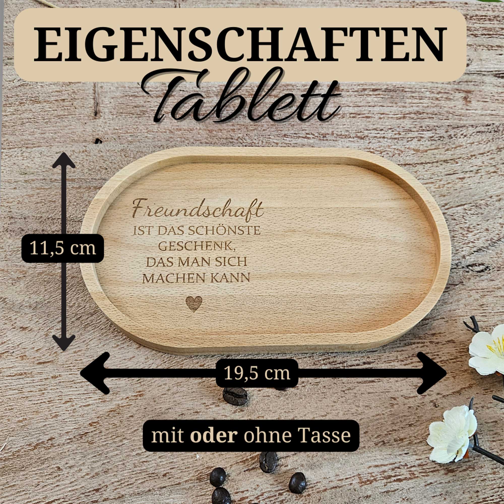 Größenübersicht Holztablett mit Gravur – Geschenkidee für die Freundin