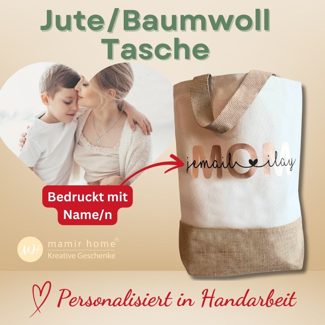 Mama Tasche personalisiert mit Kindernamen | Tasche für Mama mit Kleinkind