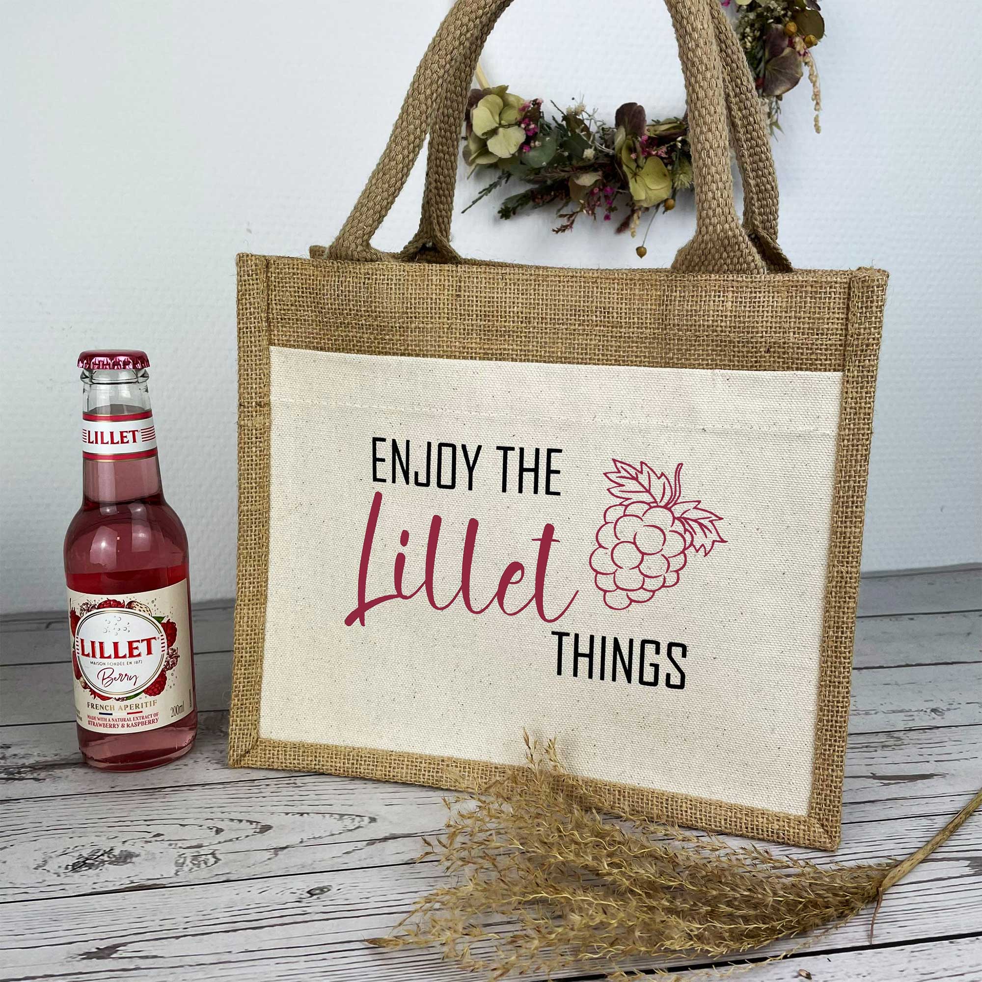 Geschenktasche „Enjoy the Lillet Things“ | Lillet Tasche für Mädelsabend & Geburtstag | Geschenkidee für Lillet Wild Berry Fans
