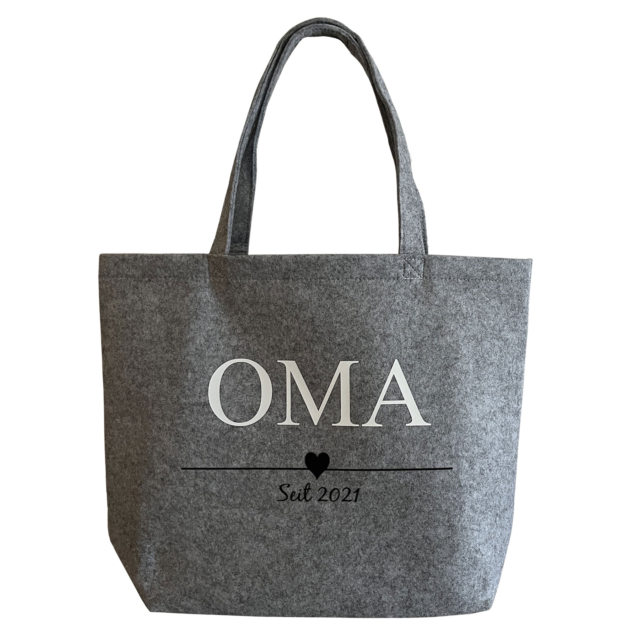 Filzshopper OMA seit 2021 – hochwertige Filztasche als liebevolles Oma Geschenk.