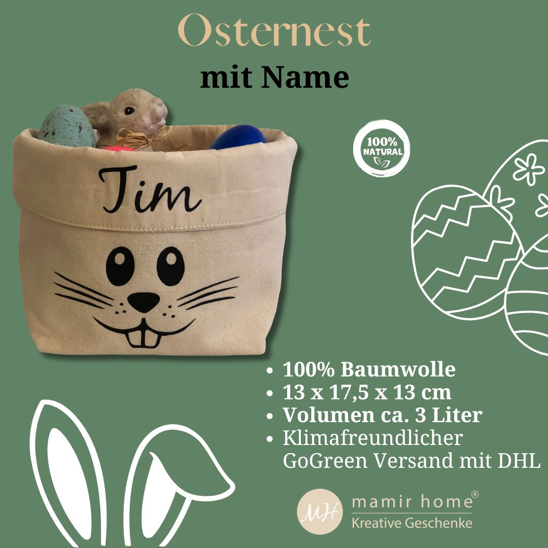 Osternest mit Namen – Details und Maße