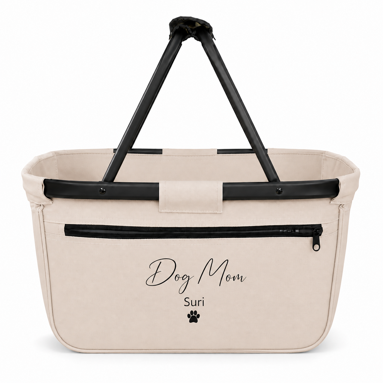 Geschenk für Hundebesitzer | Einkaufskorb personalisiert „Dog Mom“ mit Hundenamen
