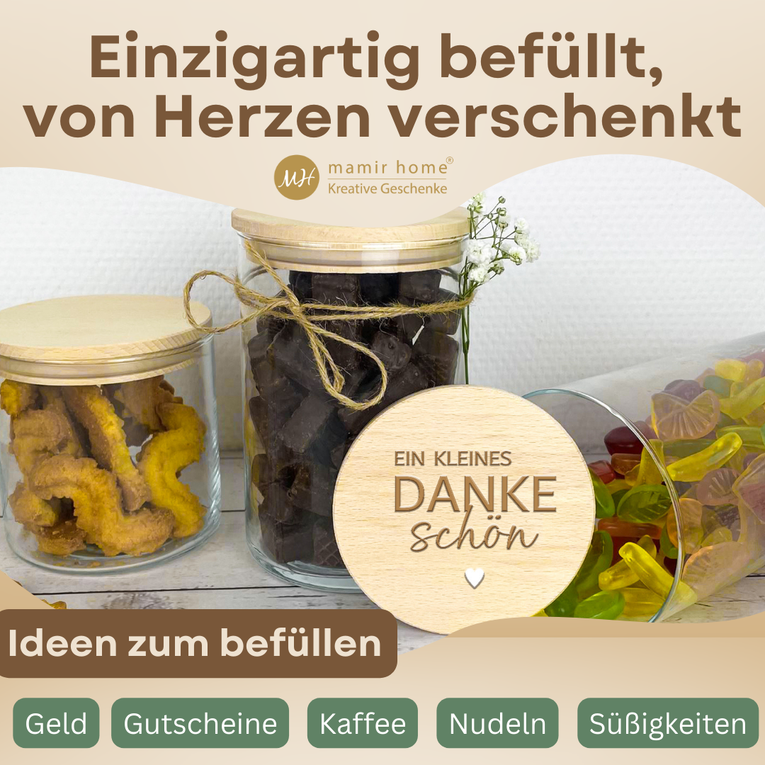 Inspiration zur Befüllung des Glases – Geld, Kaffee, Süßes