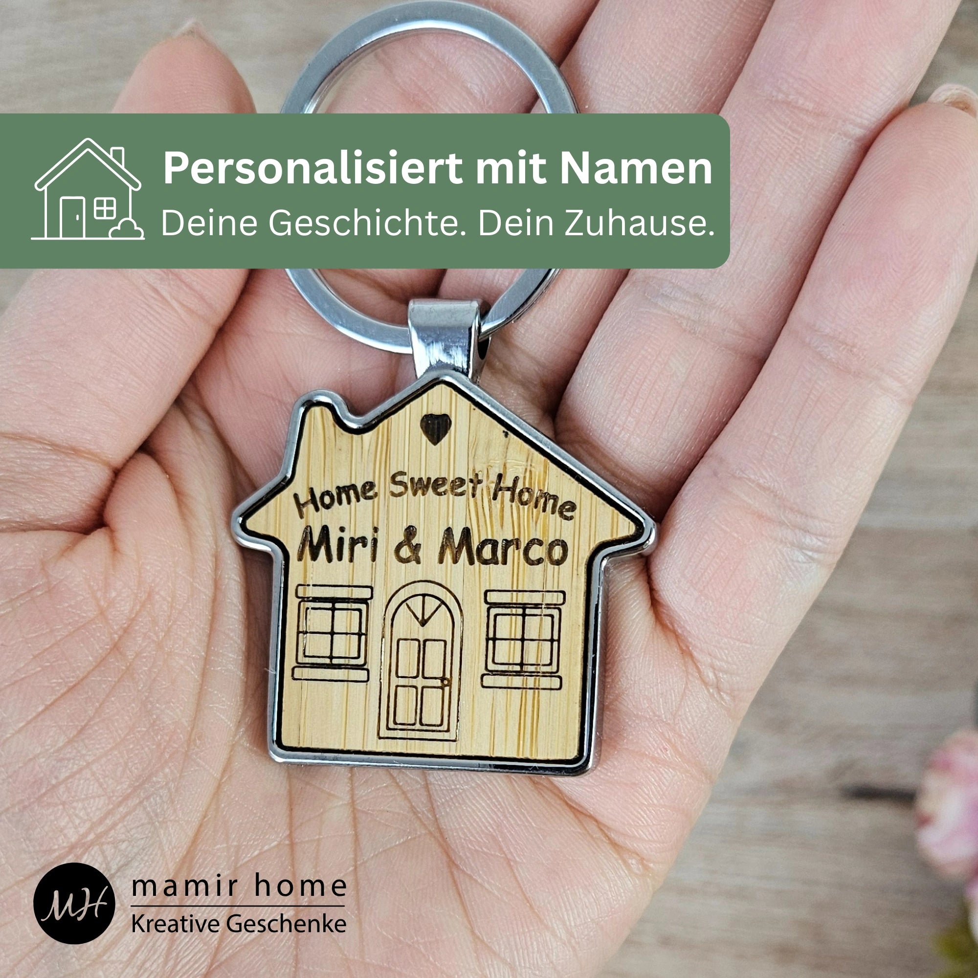 Schlüsselanhänger mit Namen einzeln oder als Set für zwei Schlüssel