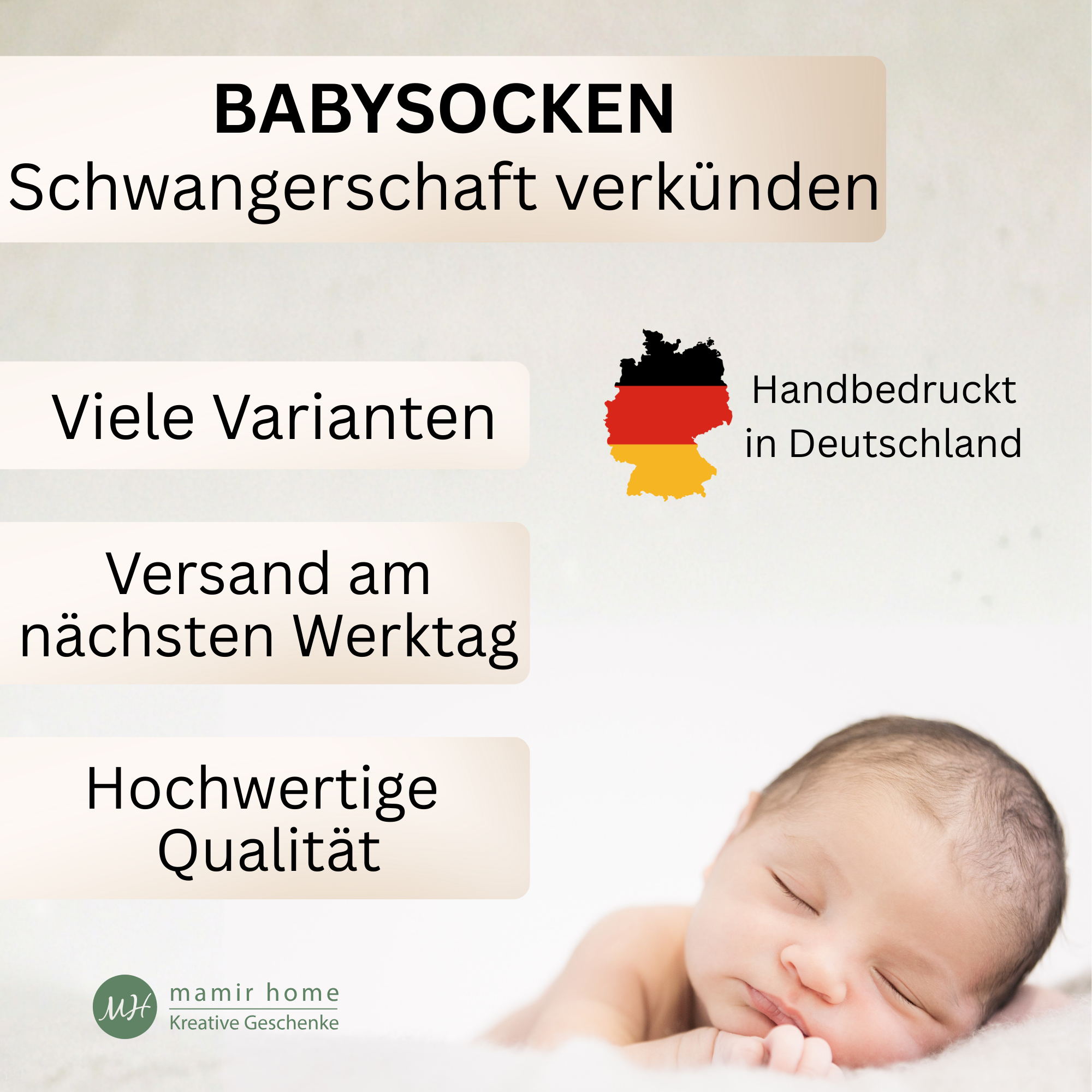 Babysocken zur Schwangerschaftsverkündung – Du wirst Papa / Oma / Tante – personalisiert mit Geschenkbox