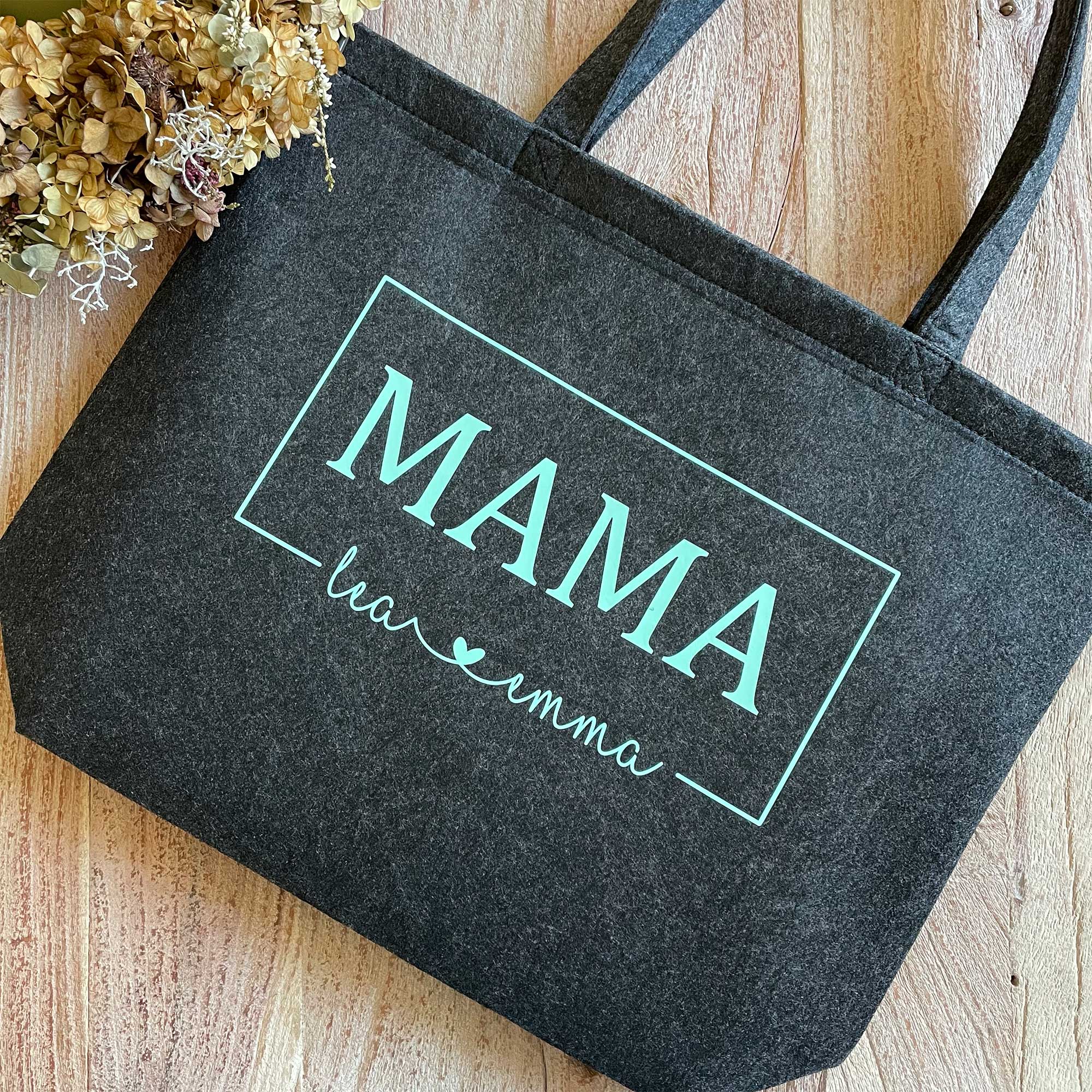 Tasche Oma personalisiert mit Namen | XL Filztasche Oma personalisiert mit Name