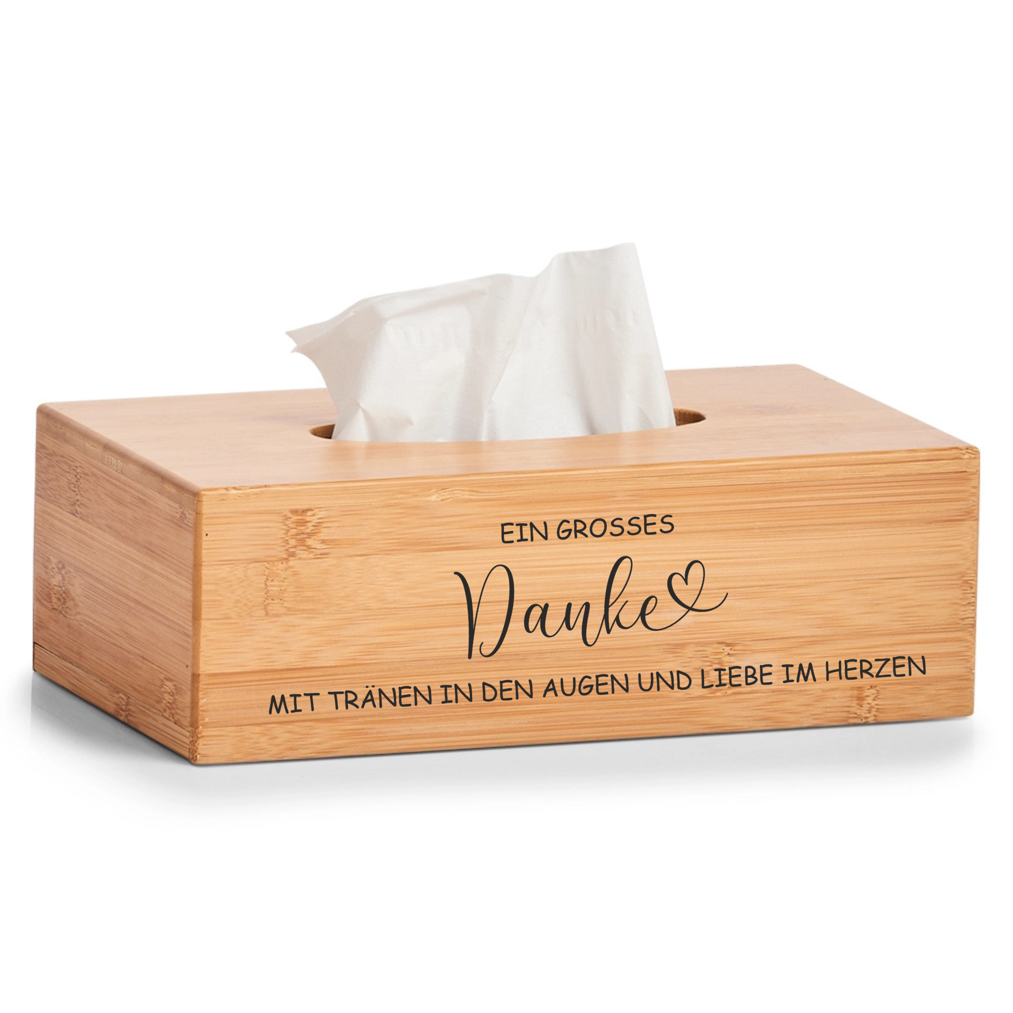 Gravierte Taschentuchbox personalisiert als Erzieherin dankeschön und liebevolles Abschiedsgeschenk mit emotionaler Botschaft