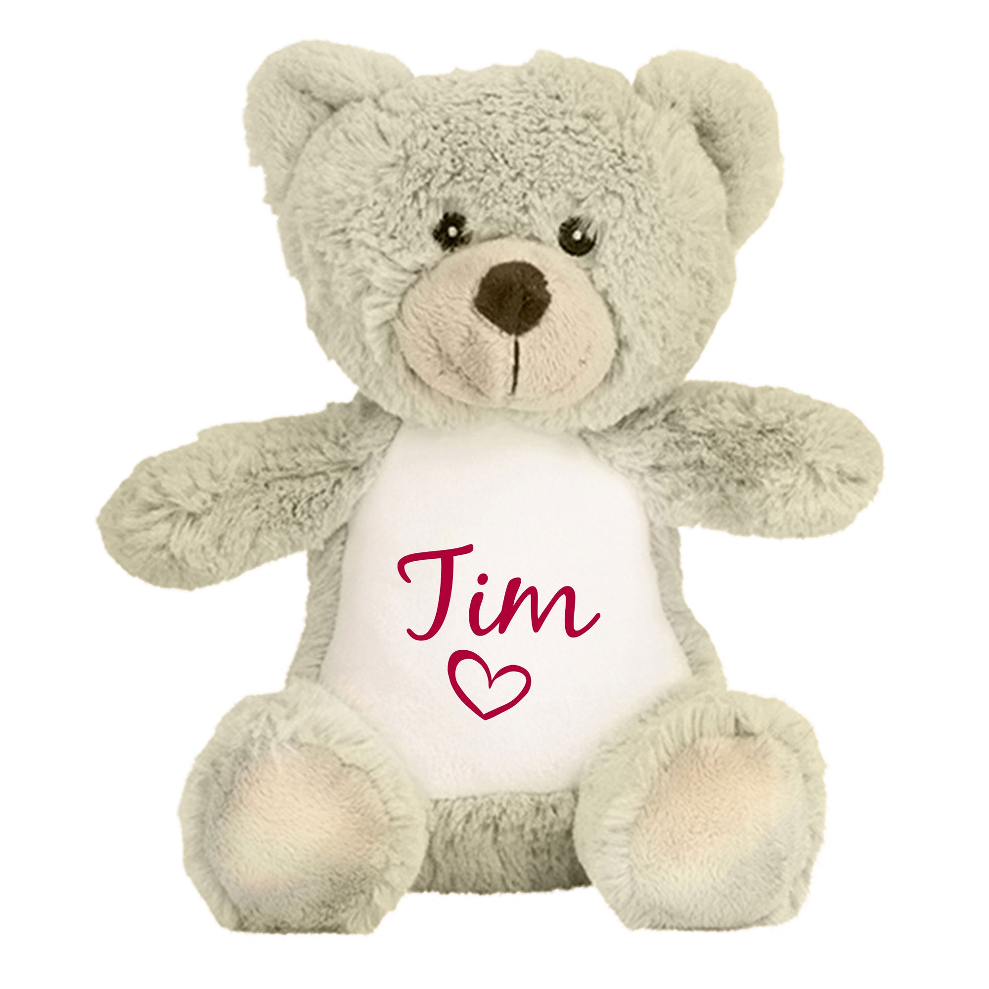 Freigestellter Teddybär mit Namen Tim – personalisiertes Kuscheltier zur Geburt