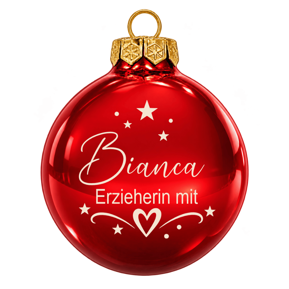 Weihnachtskugel mit Namen – Erzieherin, Kollegin & Hebamme mit Herz