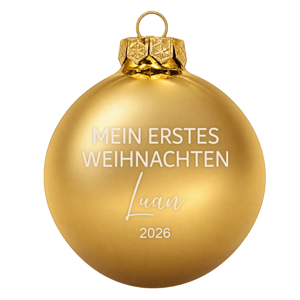 Weihnachtskugel personalisiert – Mein erstes Weihnachten mit Name und Jahr