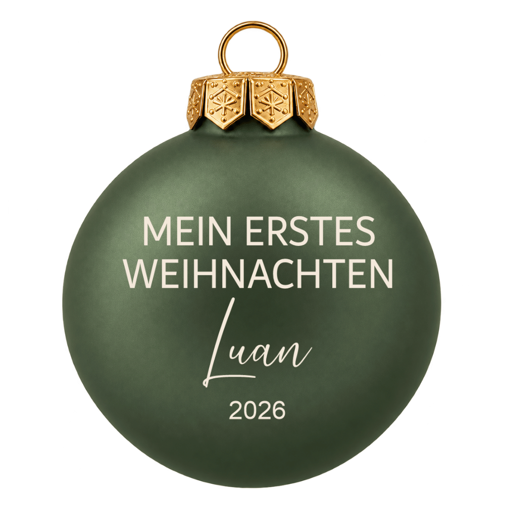 Weihnachtskugel personalisiert – Mein erstes Weihnachten mit Name und Jahr