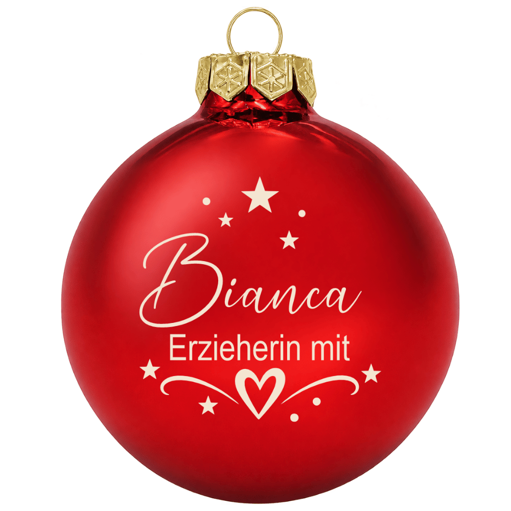 Weihnachtskugel mit Namen – Erzieherin, Kollegin & Hebamme mit Herz