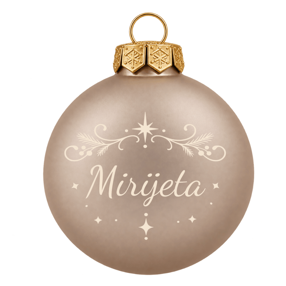 Weihnachtskugel personalisiert aus Glas mit Namen – Zweige & Sterne