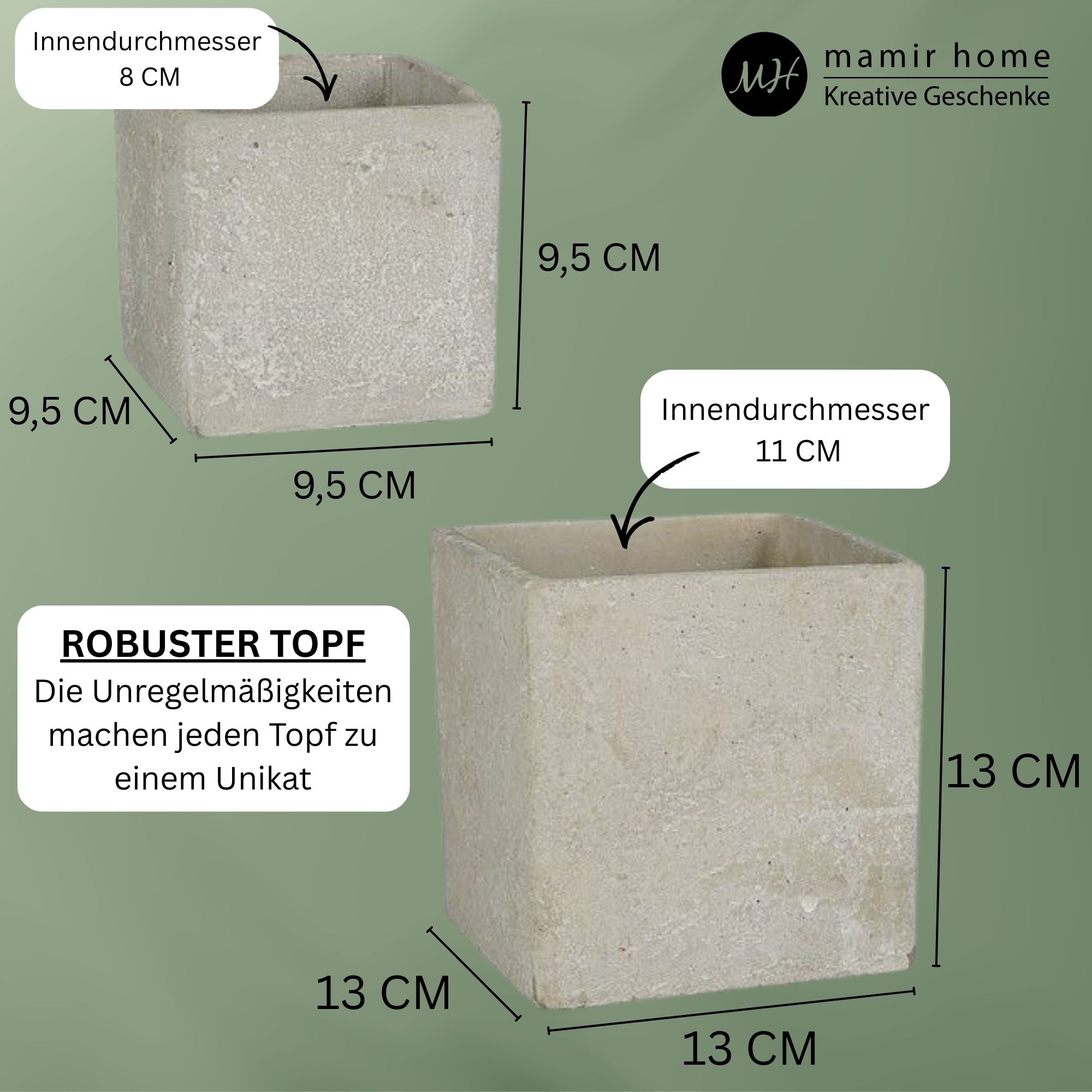 Geschenk zur Hochzeit – Blumentopf mit Gravur „Lasst Liebe wachsen“ | Hochzeitsgeschenk personalisiert aus Beton