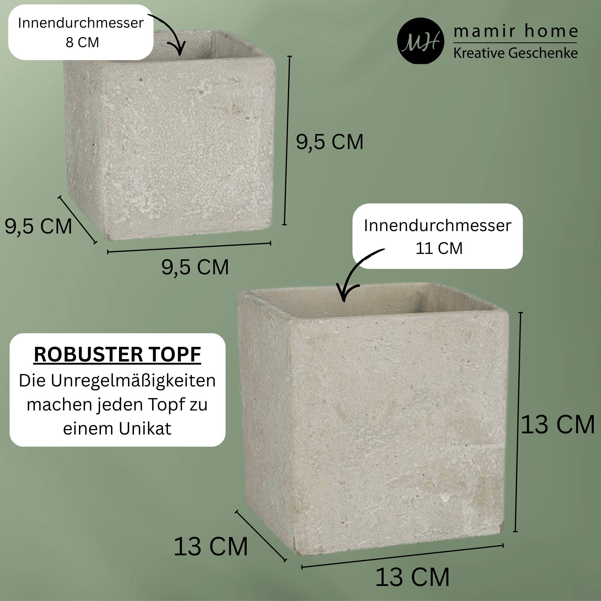 Geldgeschenk Hochzeit – Personalisierter Blumentopf mit Gravur aus Beton | Hochzeitsgeschenk für Brautpaar