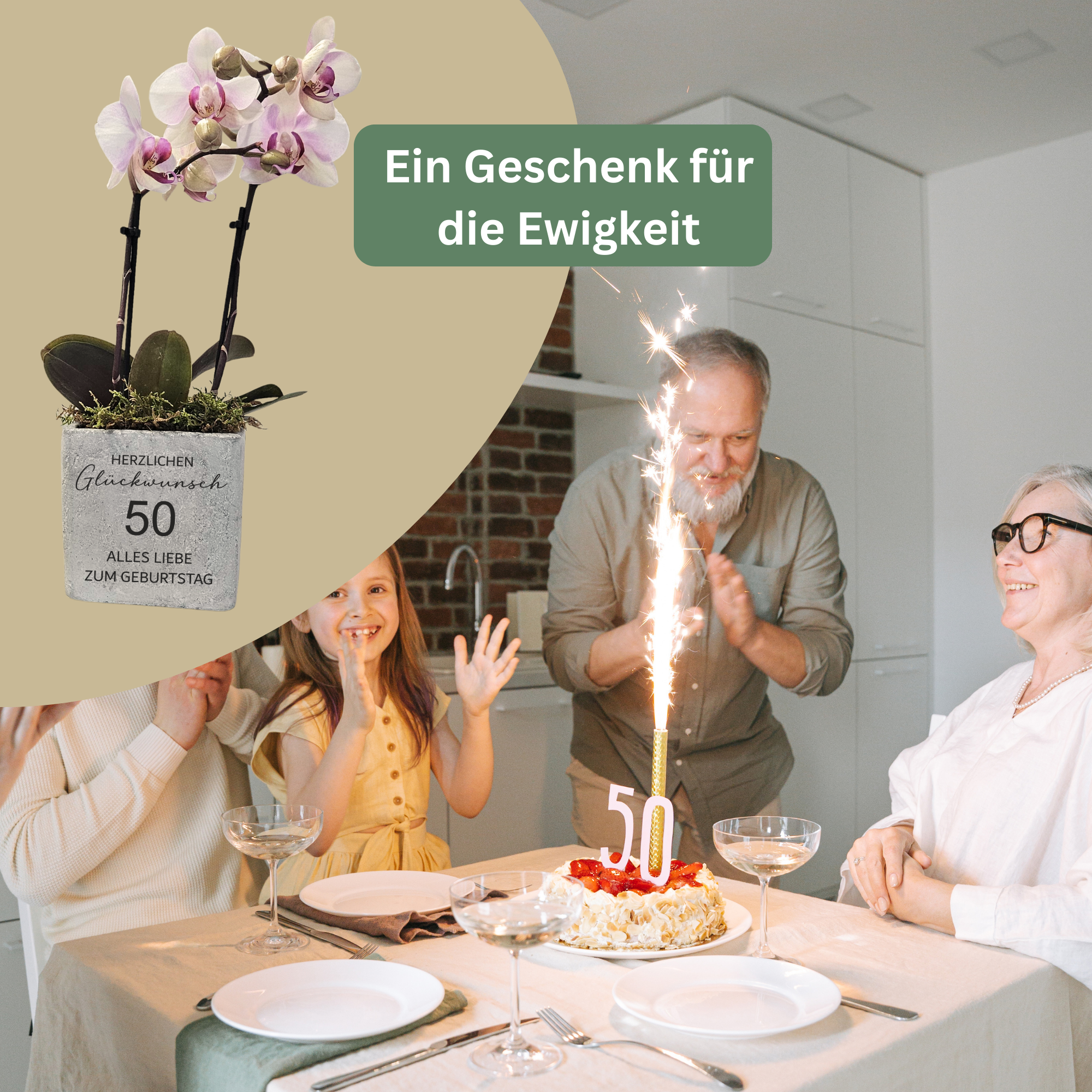Personalisiertes Geburtstagsgeschenk mit Zahl – Blumentopf zum 30., 40., 50., 60., 70. & 80. Geburtstag – Geschenk für Mama & Oma