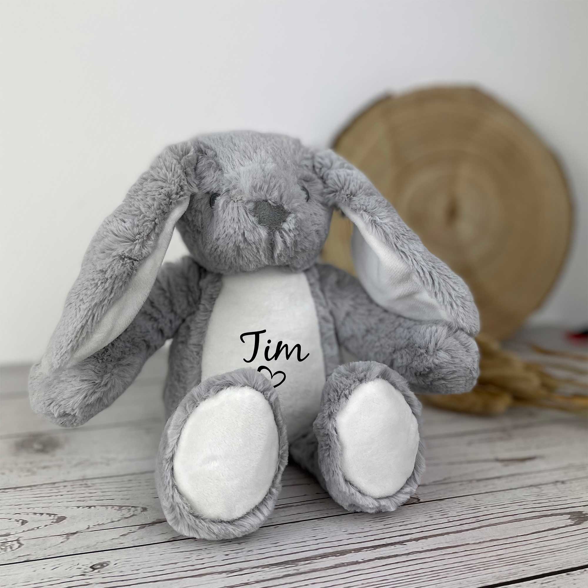 "Personalisierter Hase als Kuscheltier mit Name Tim – liebevolles Geschenk für Babys\n\n"