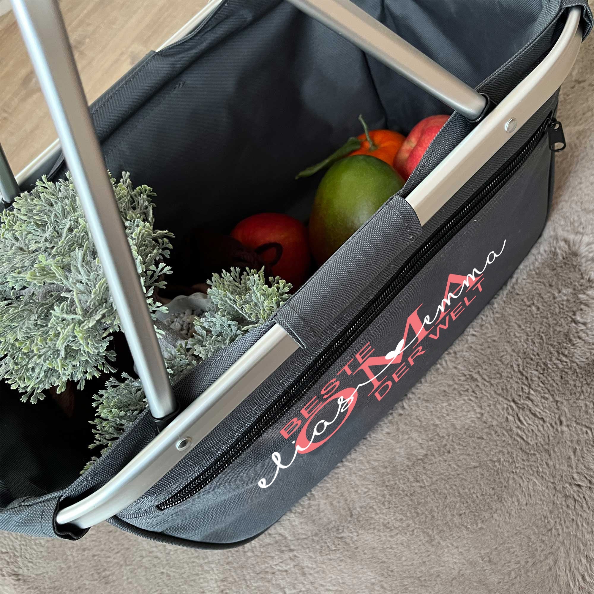 "Personalisiertes Geschenk für die beste Oma – Einkaufskorb mit Namen "