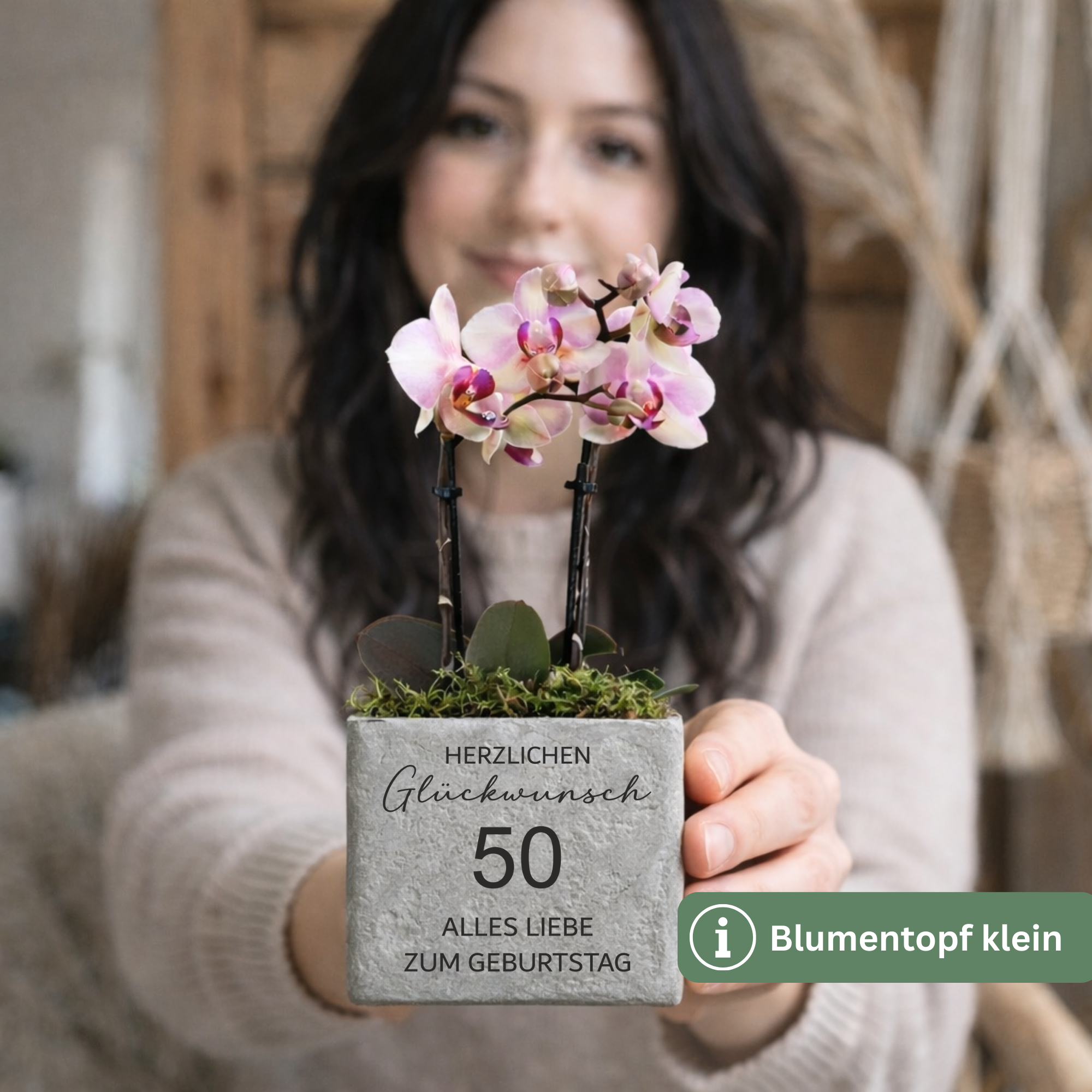 Personalisiertes Geburtstagsgeschenk mit Zahl – Blumentopf zum 30., 40., 50., 60., 70. & 80. Geburtstag – Geschenk für Mama & Oma