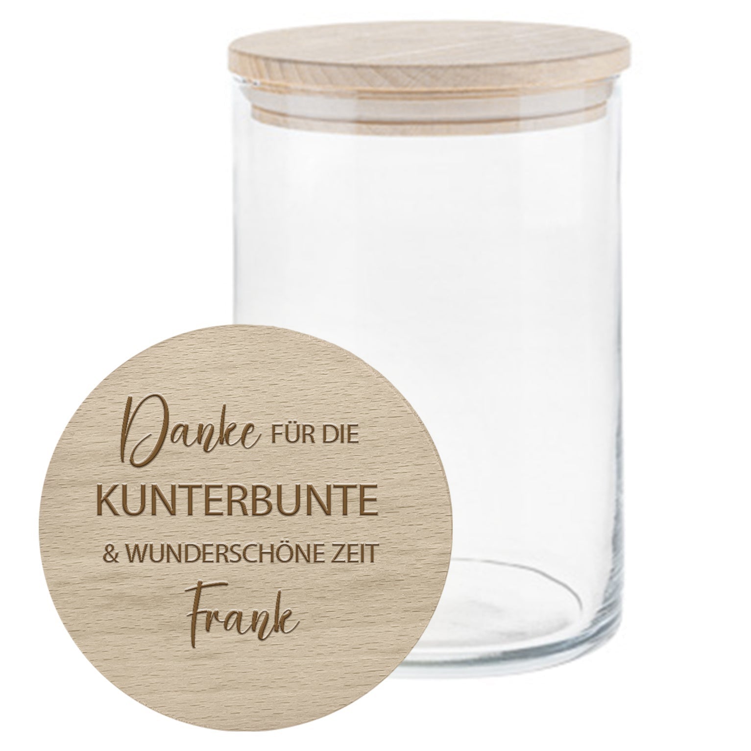 Geschenkidee zum Abschied aus dem Kindergarten – personalisiertes Vorratsglas für Erzieherin oder Erzieher mit liebevoller Gravur.
