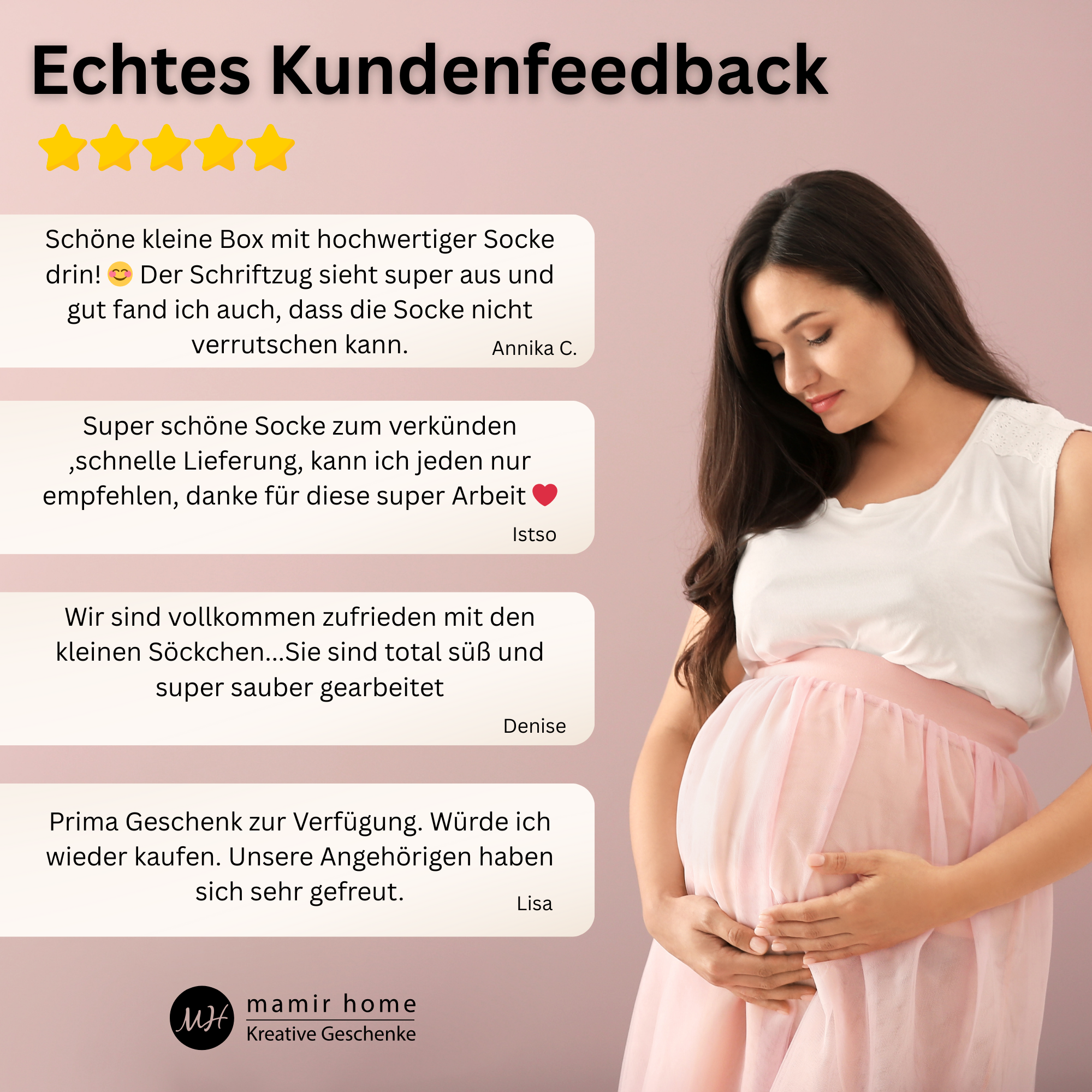 Babysocken zur Schwangerschaftsverkündung – Du wirst Papa / Oma / Tante – personalisiert mit Geschenkbox